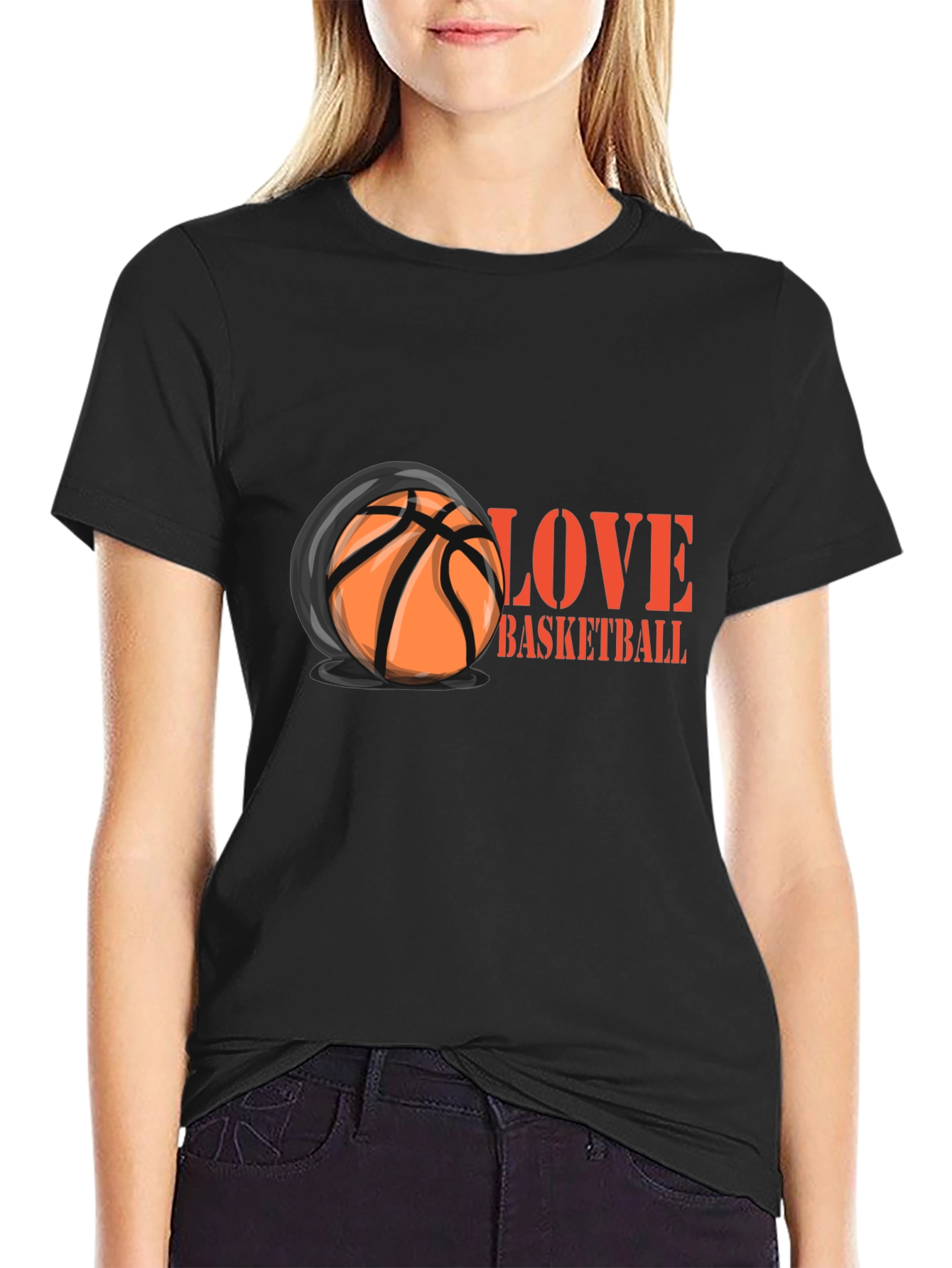 Black Love Basketball Graphic T-Shirt view 2