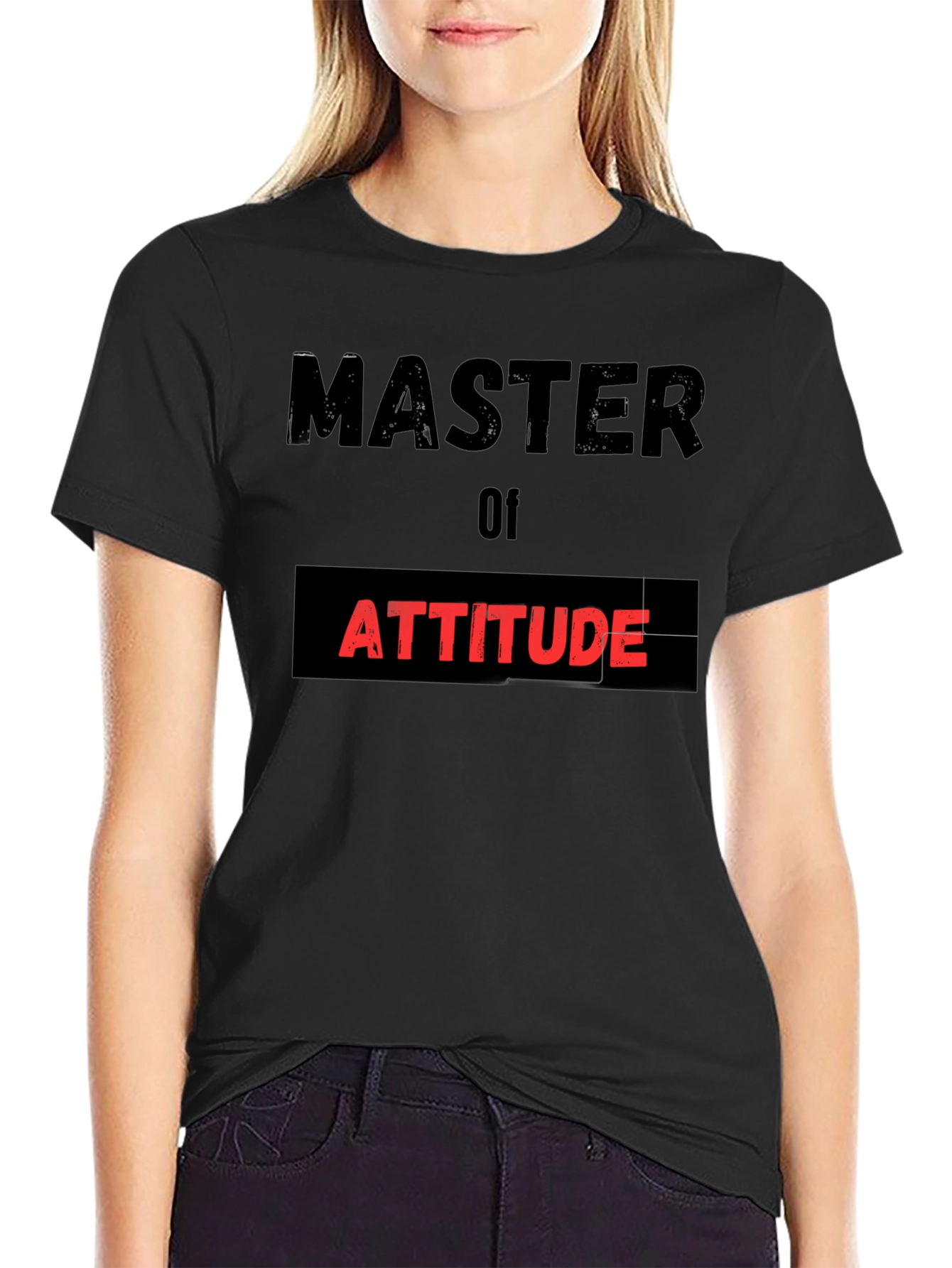 Black Master of Attitude Black T-Shirt view 2
