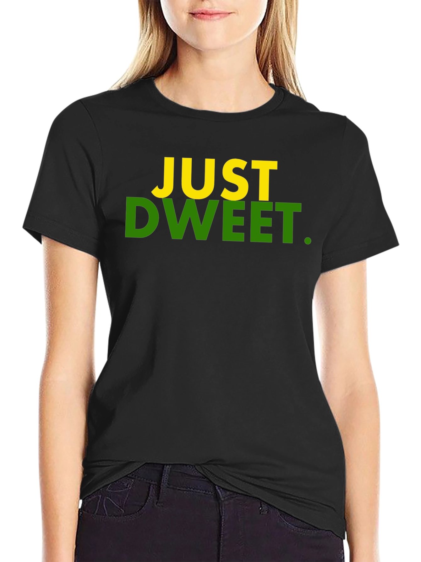 Black Just Dweet T-Shirt -  Trendy Graphic Tee view 2