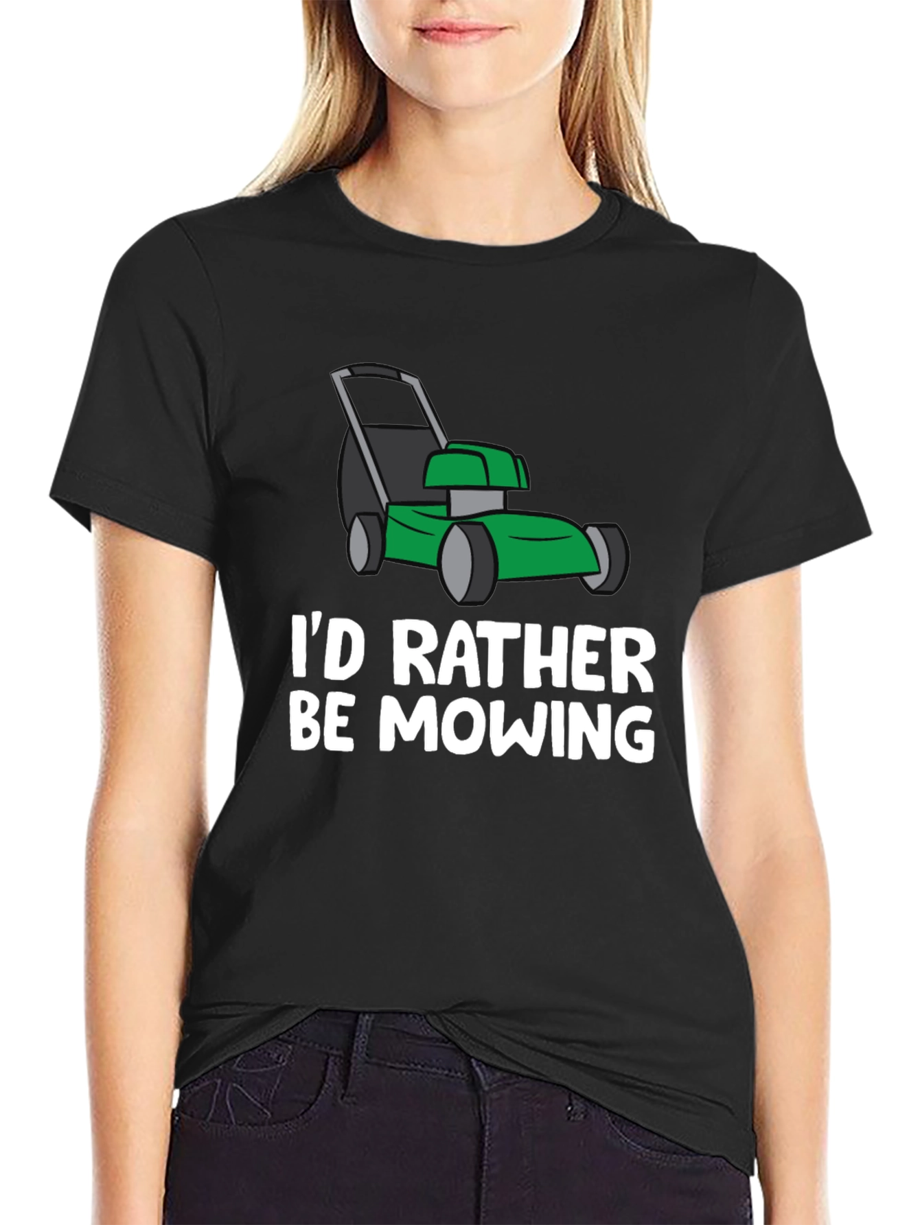 Black Funny Mowing T-Shirt - Lawn Care Humor view 2