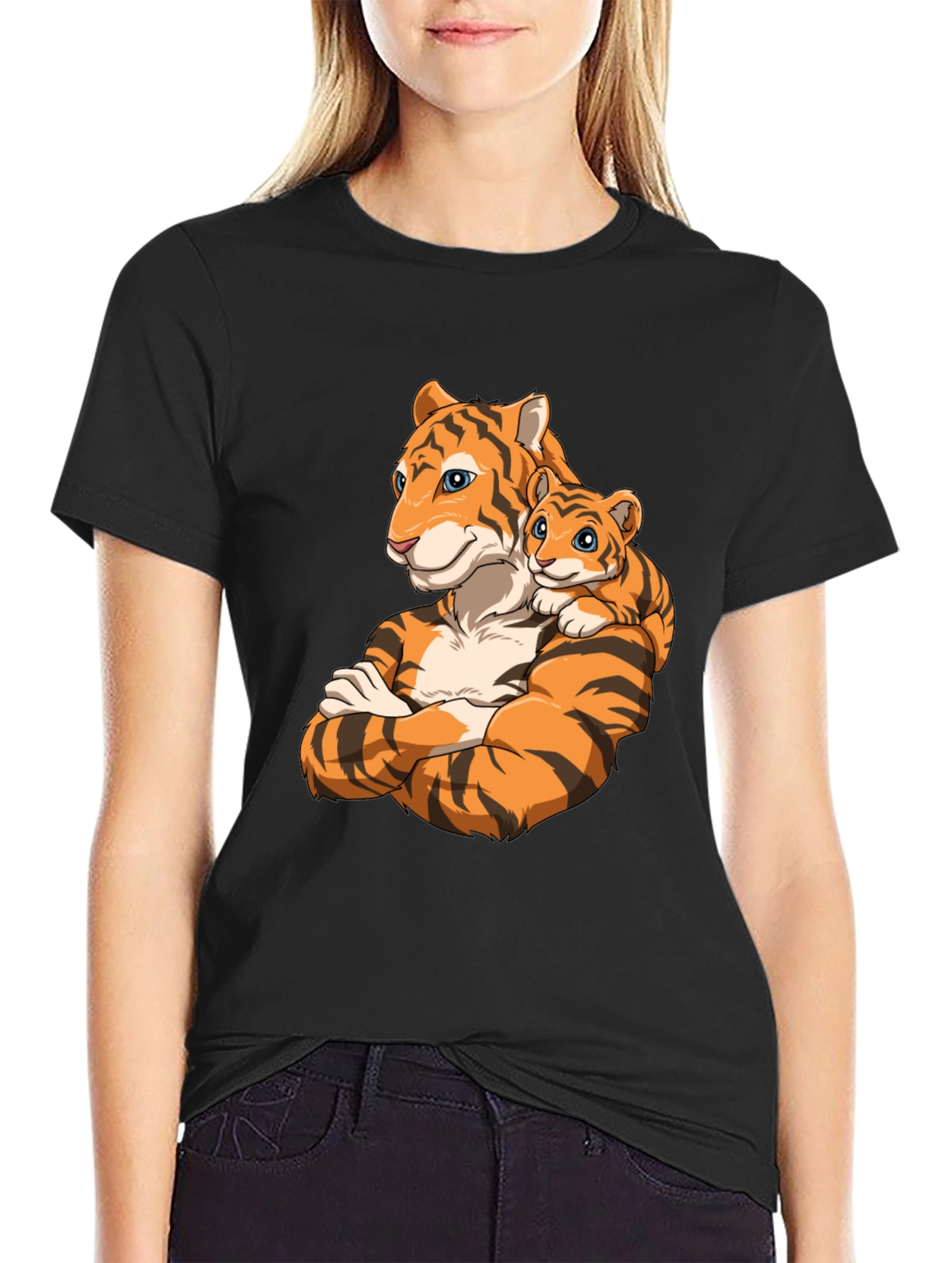 Black Tiger Family Graphic T-Shirt view 2