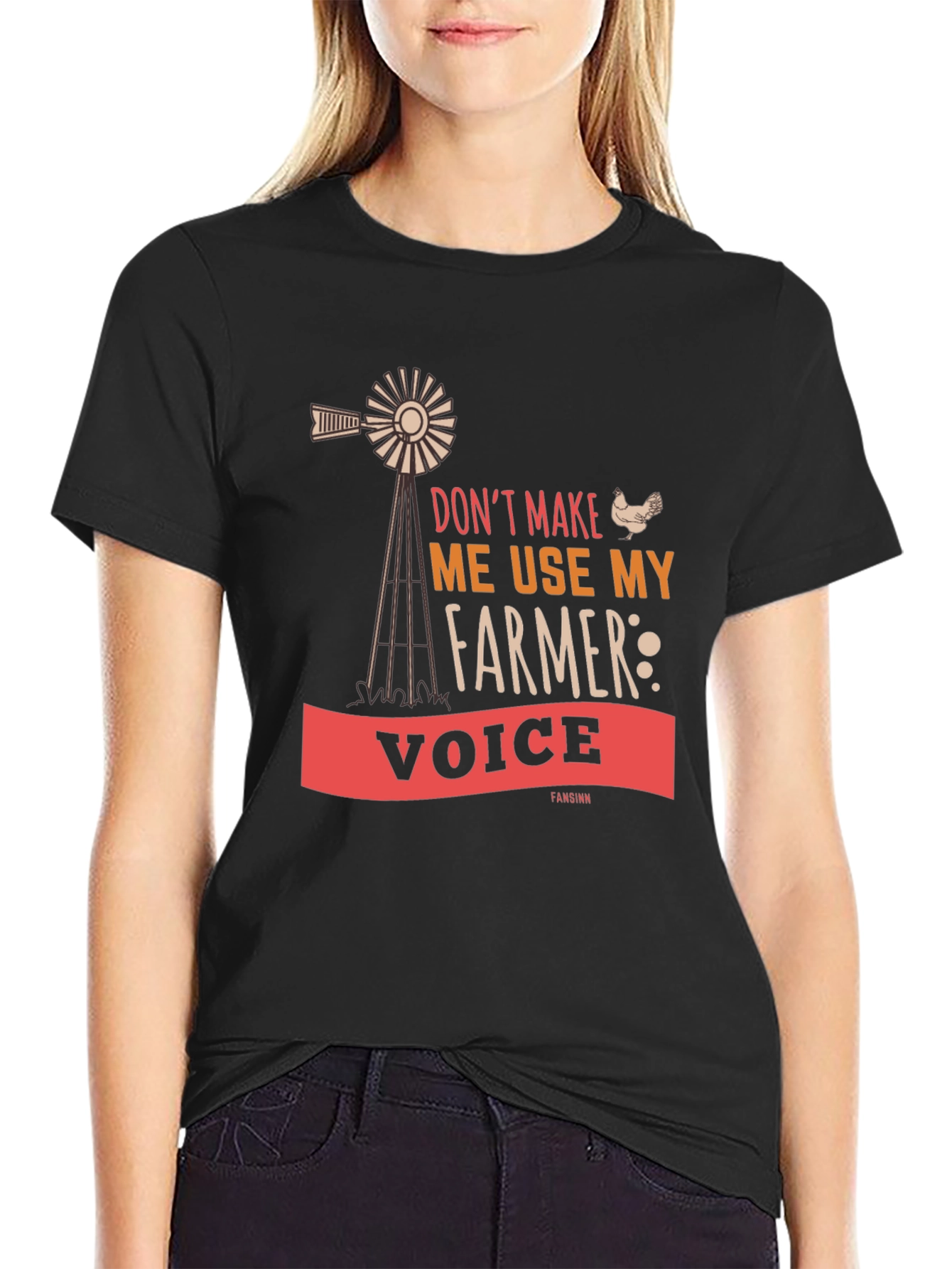 Black Don't Make Me Use My Farmer Voice T-Shirt view 2