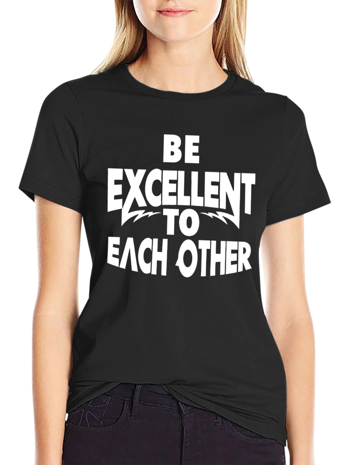Black Be Excellent to Each Other Graphic Tee view 2