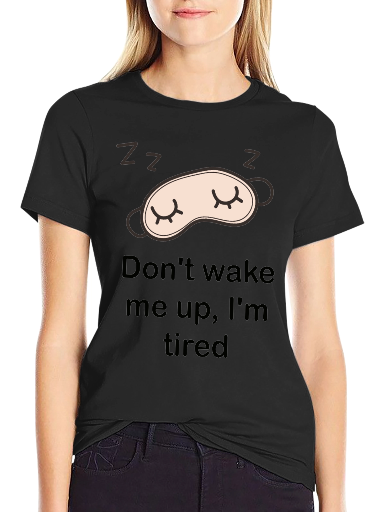 Black Sleepy Black T-Shirt: Don't Wake Me view 2