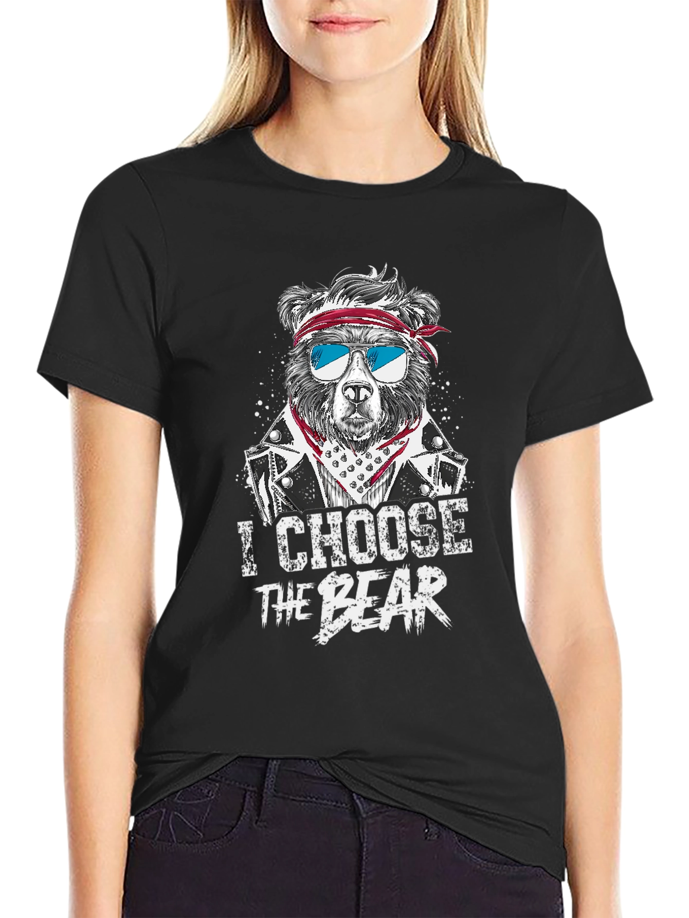 Black I Choose The Bear T-Shirt - Graphic Tee for Men view 2