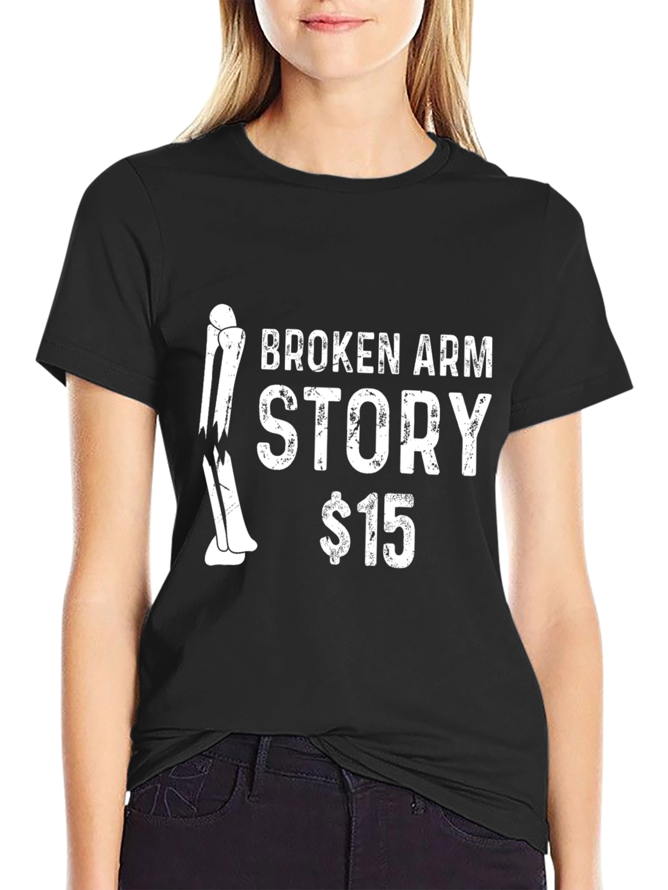 Black Broken Arm Story T-Shirt view 2