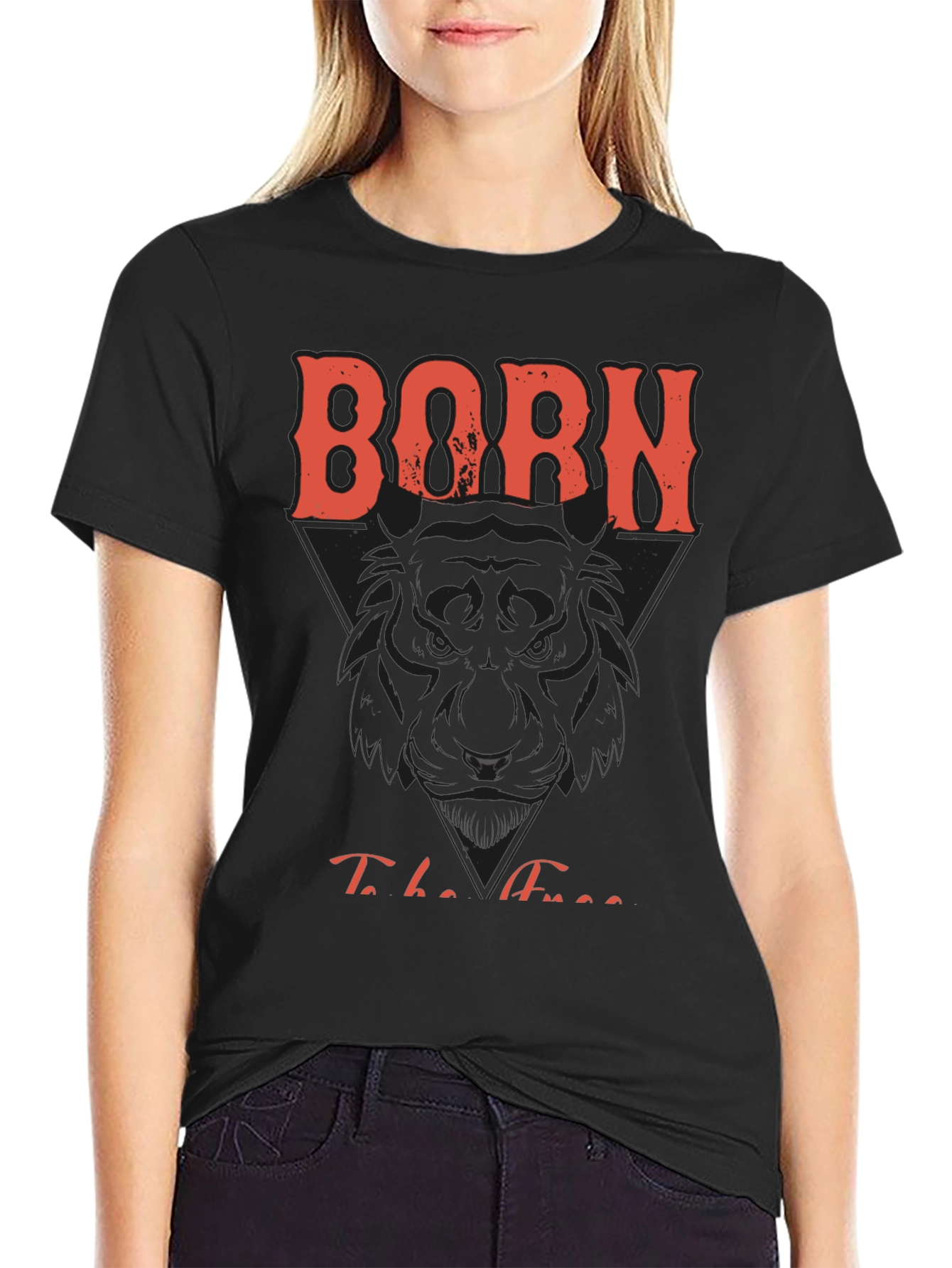 Black Born To Be Free Graphic Print Tee view 2