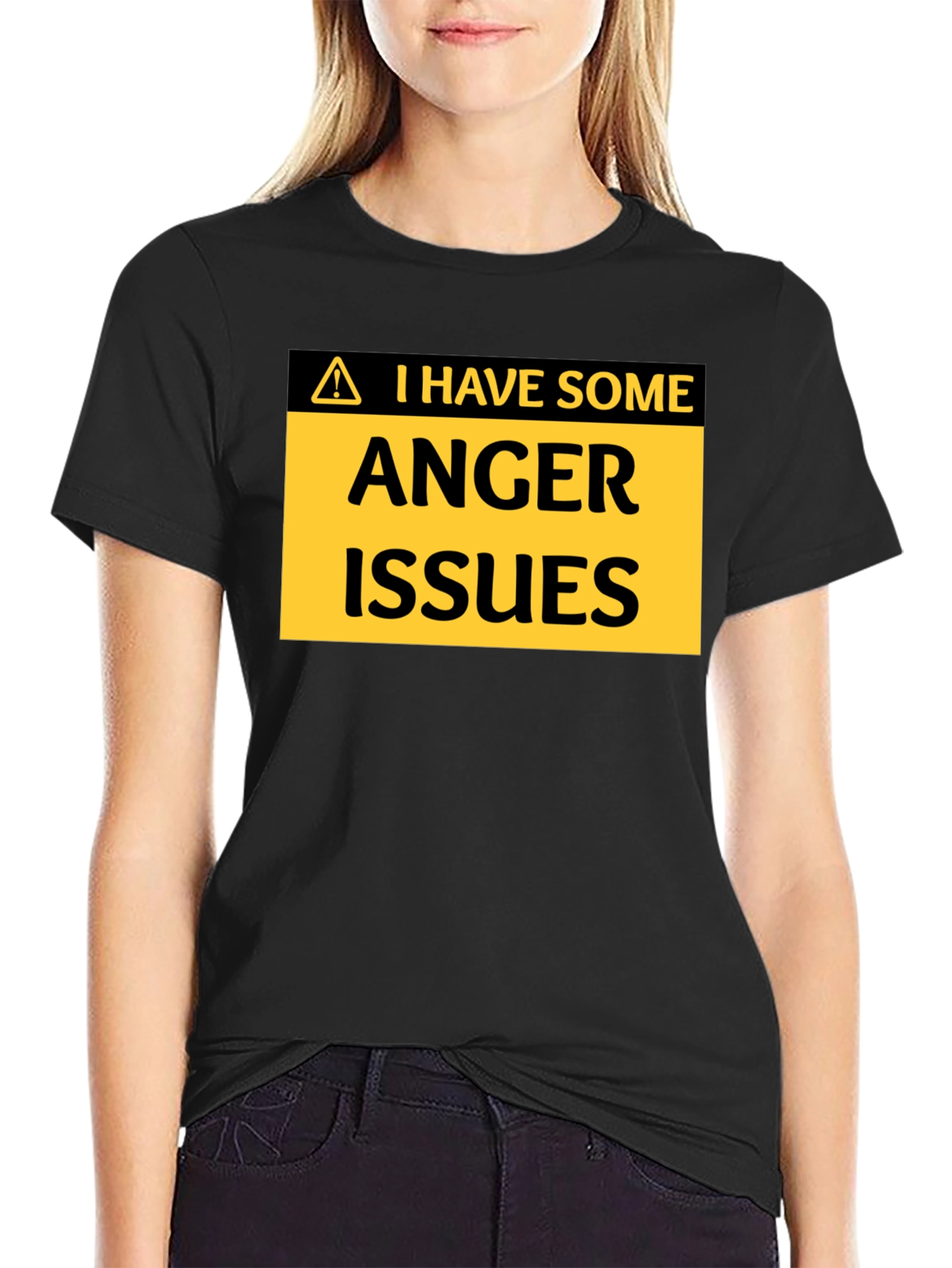 Black I Have Some Anger Issues Funny T-Shirt view 2