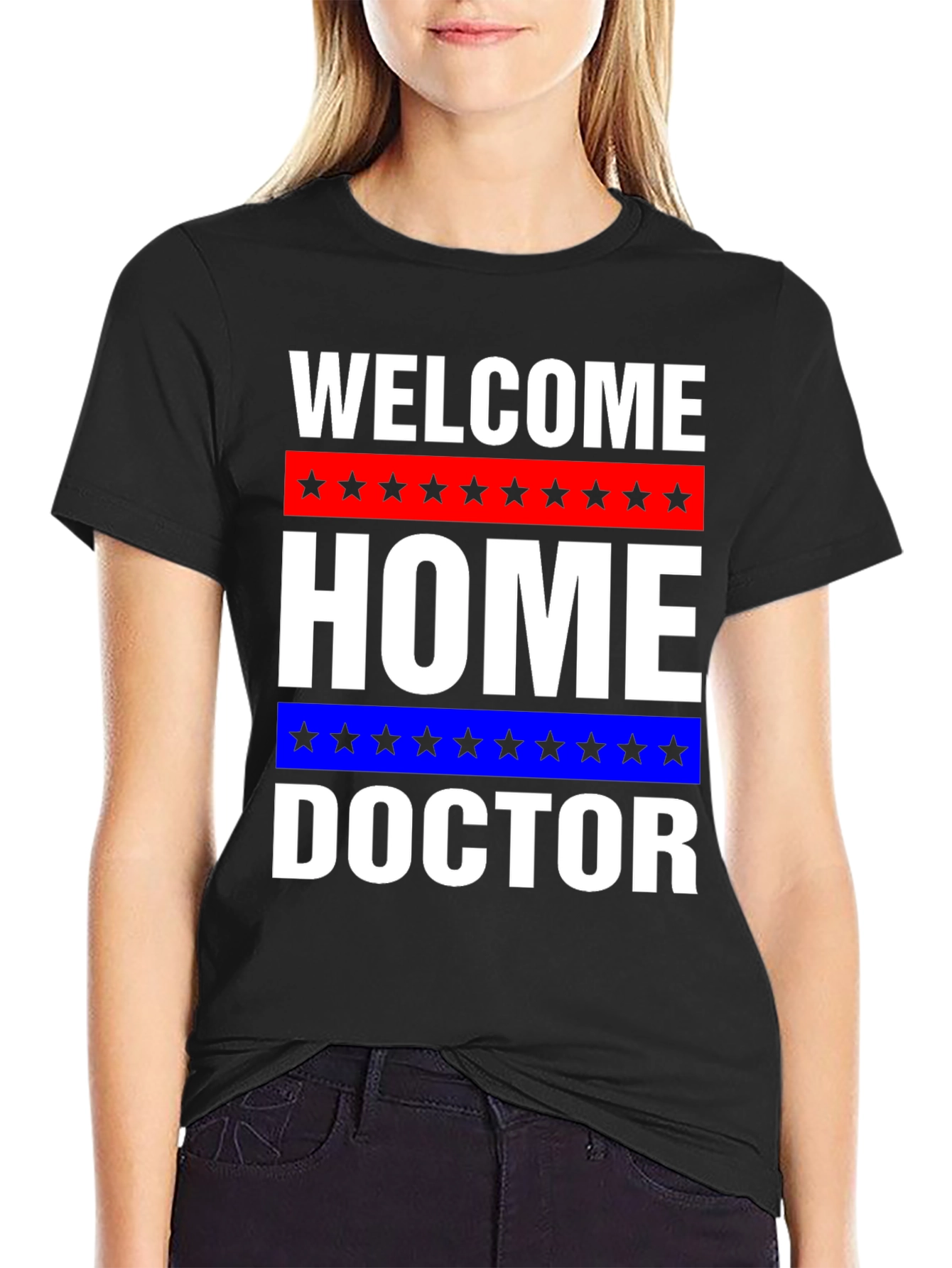 Black Welcome Home Doctor Graphic T-Shirt view 2