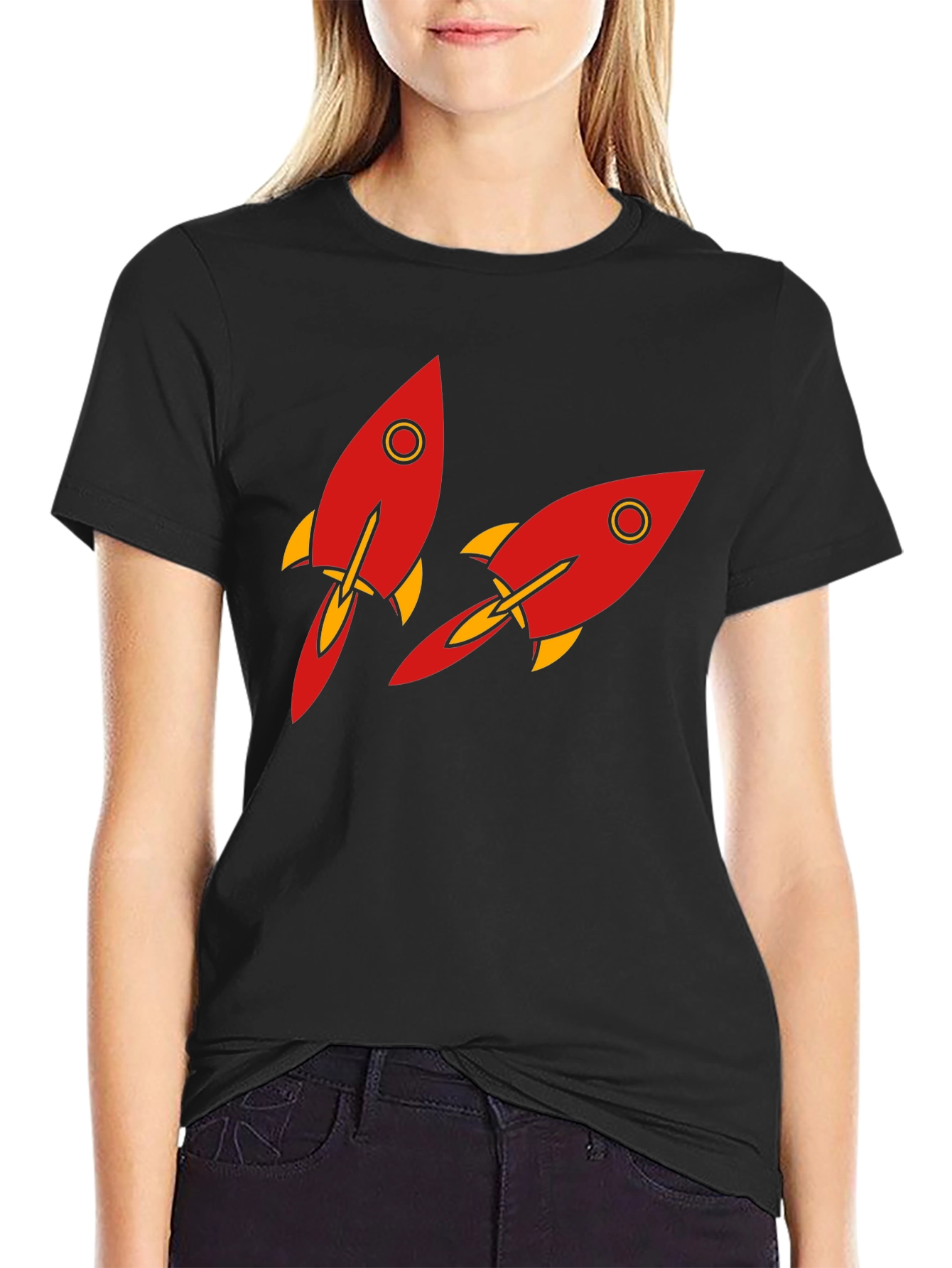 Black Rocket Graphic T-Shirt - Black view 2