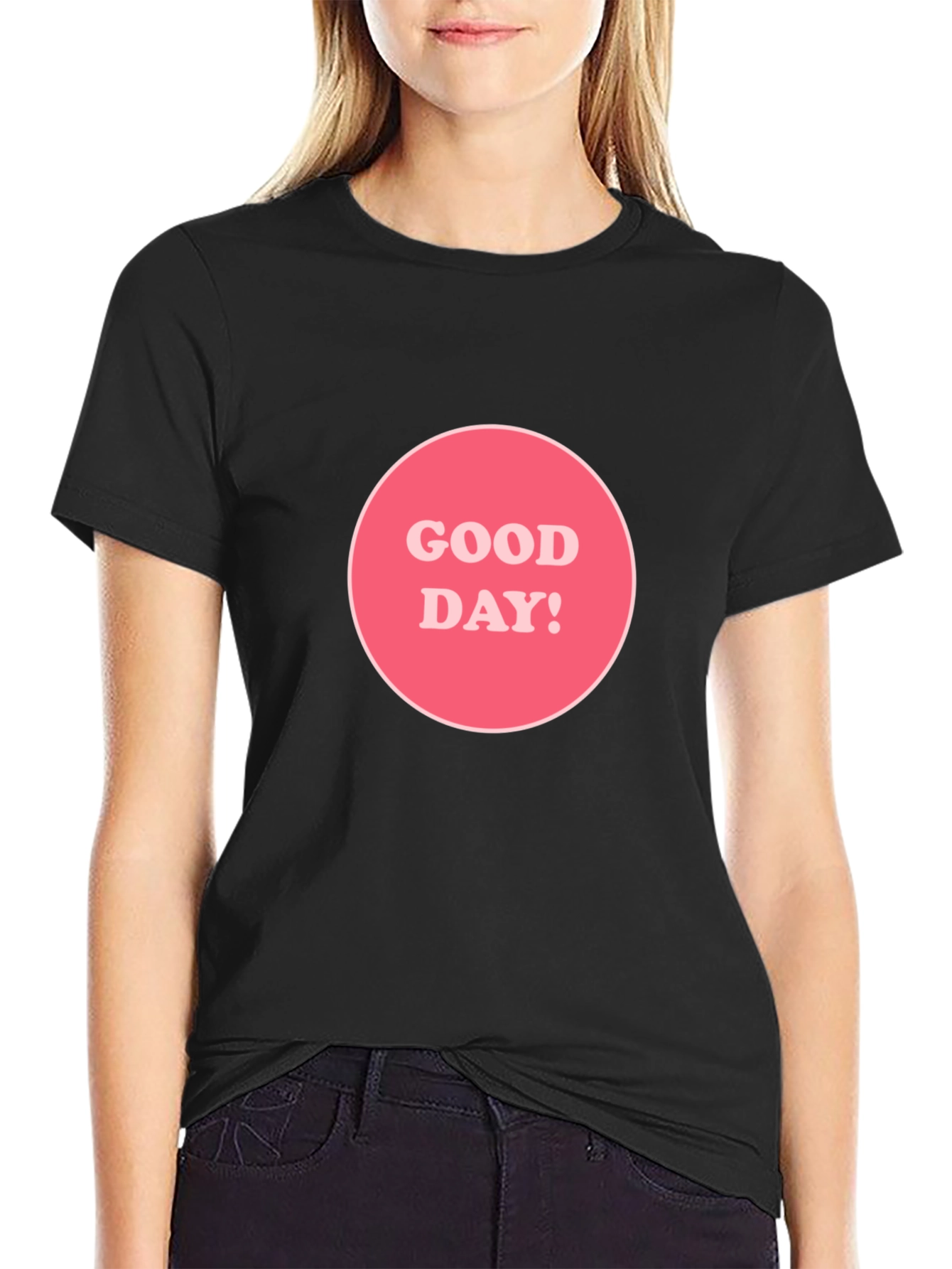 Black Good Day! Graphic Tee - Black Unisex T-Shirt view 2