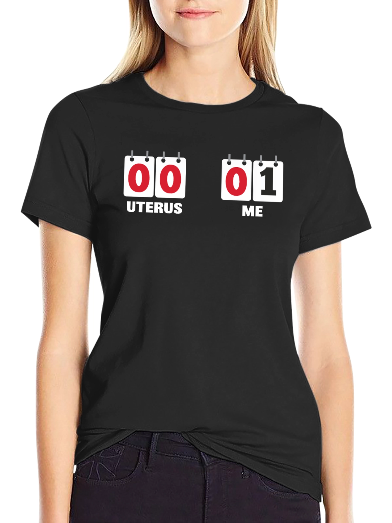Black Uterus 00 Me 01 T-Shirt Humor Tee view 2