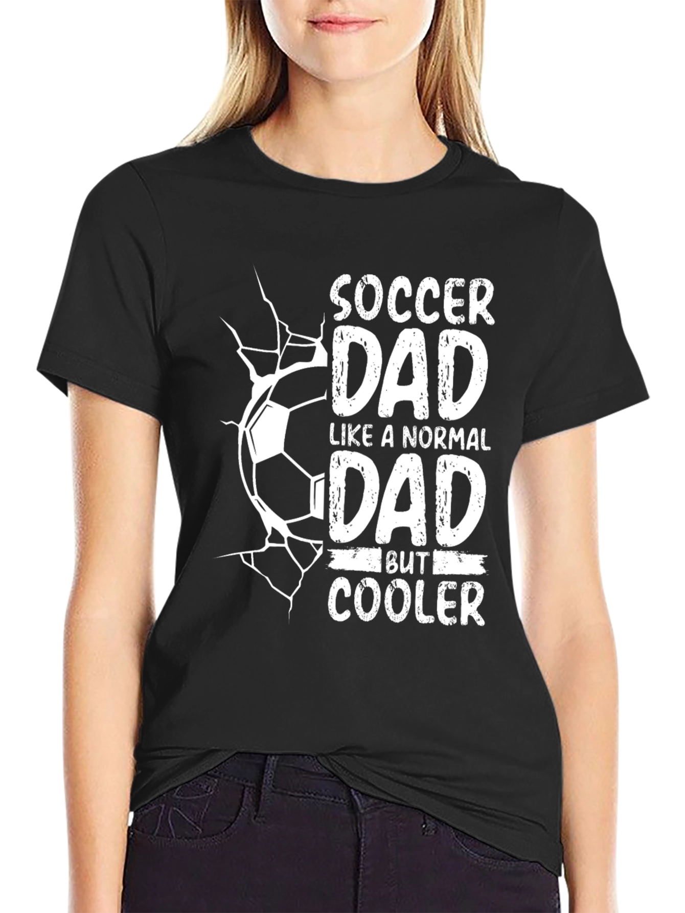 Black Soccer Dad Cooler Black T-Shirt view 2