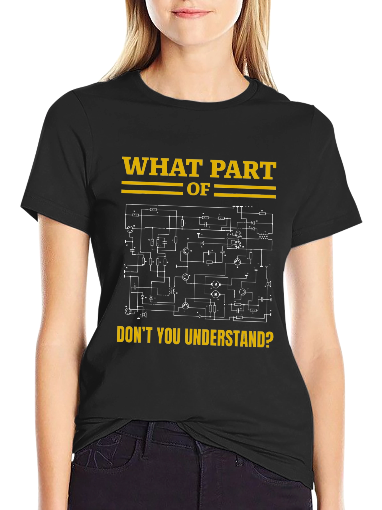 Black Engineer Humor T-Shirt - What Part Don't You Understand? view 2