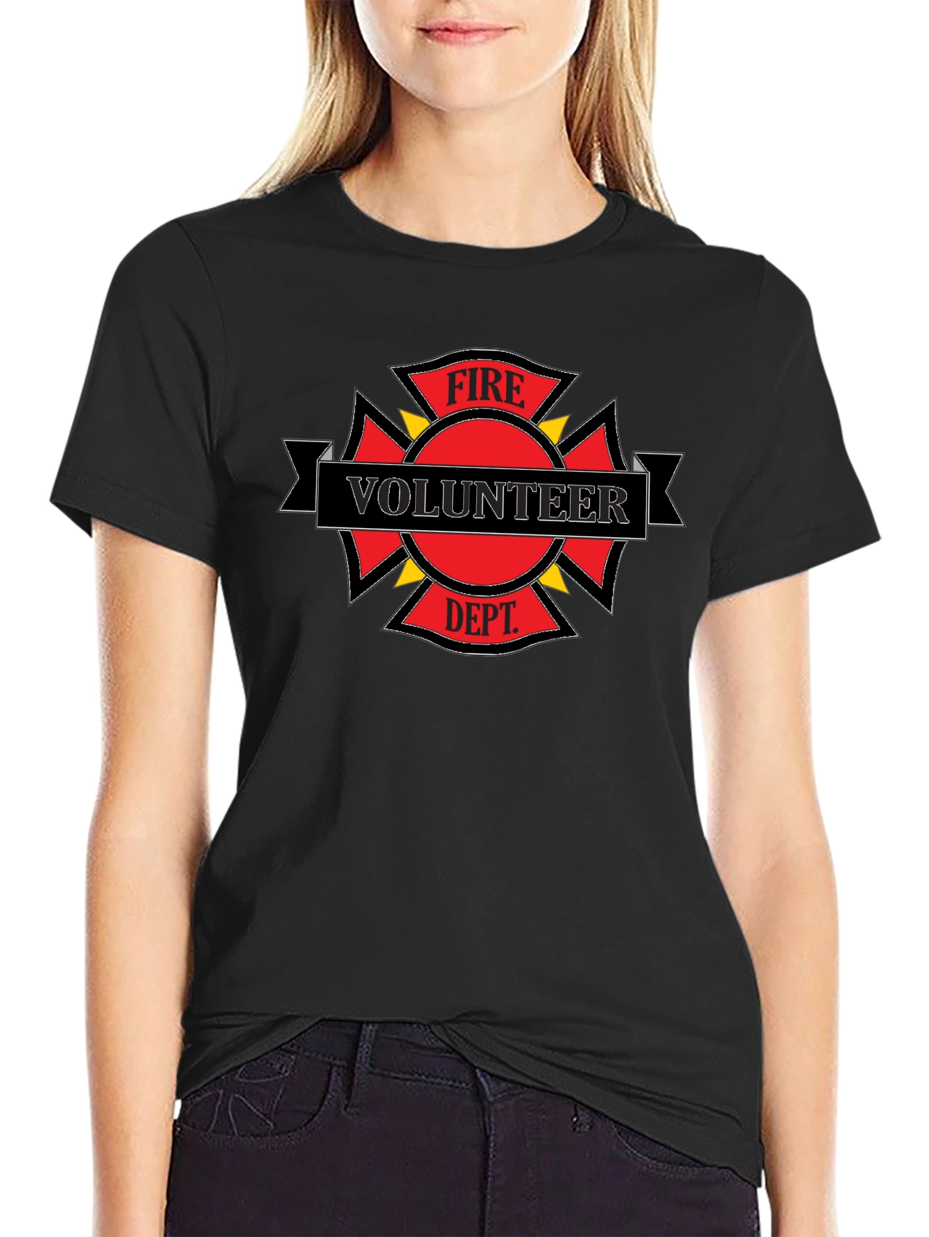 Black Volunteer Fire Dept. T-Shirt view 2