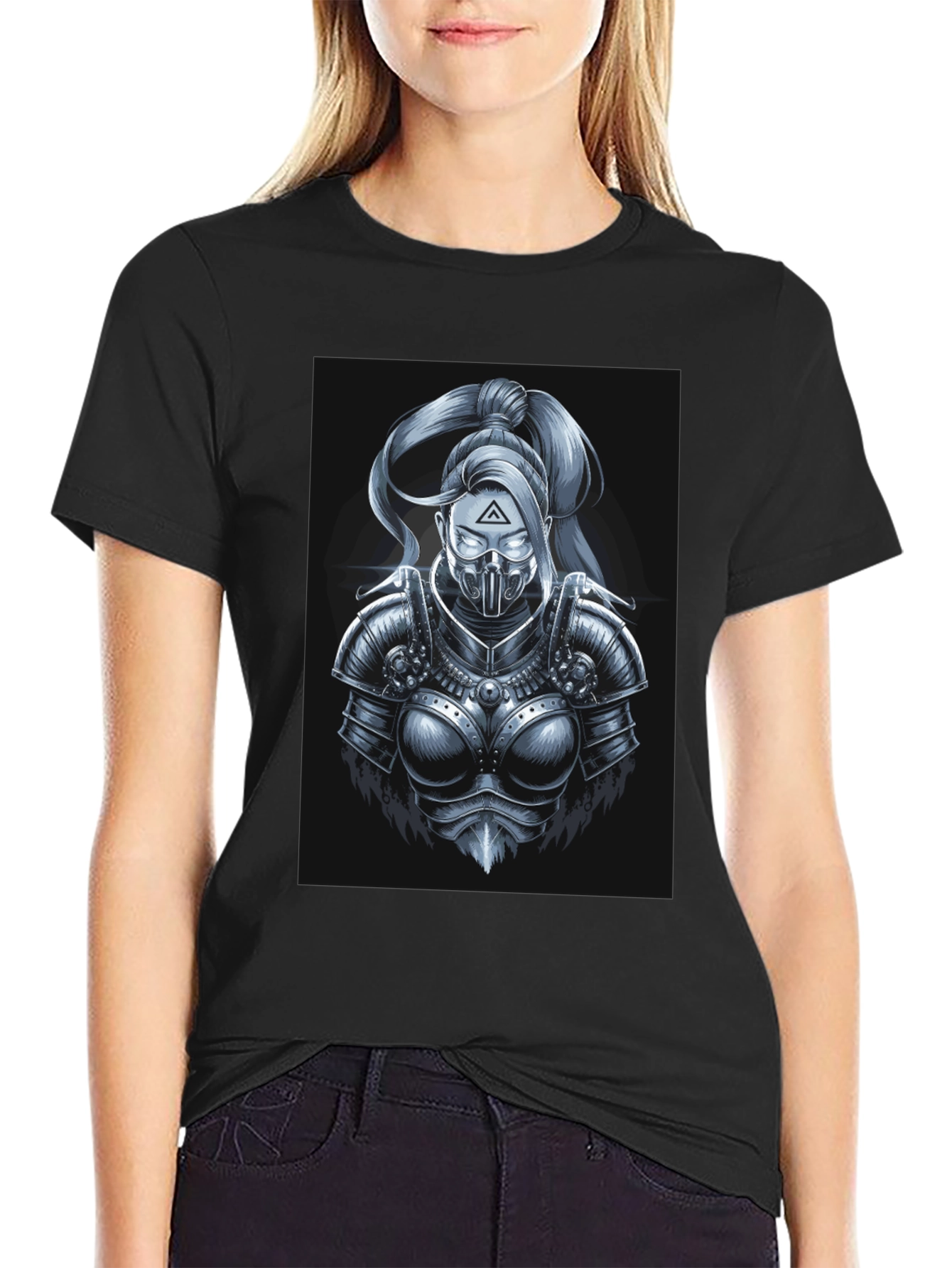 Black Futuristic Knight T-Shirt - Black view 2