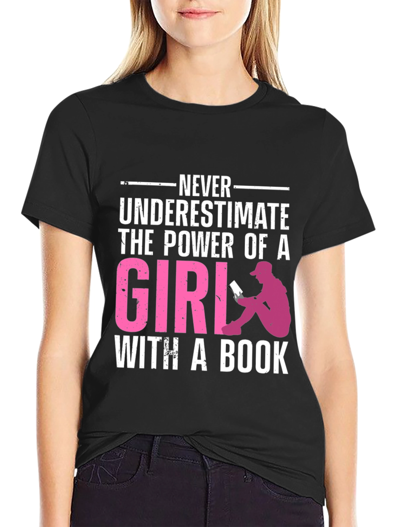 Black Power of a Girl with a Book T-Shirt view 2
