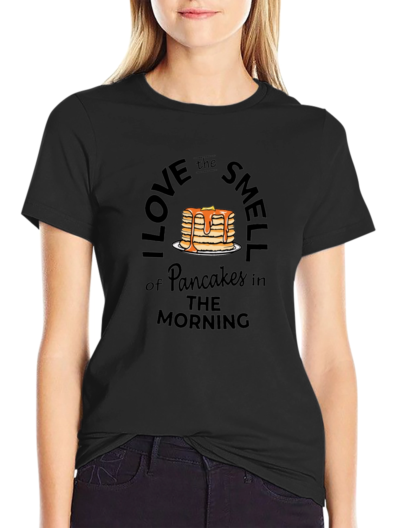 Black I Love the Smell of Pancakes T-Shirt view 2