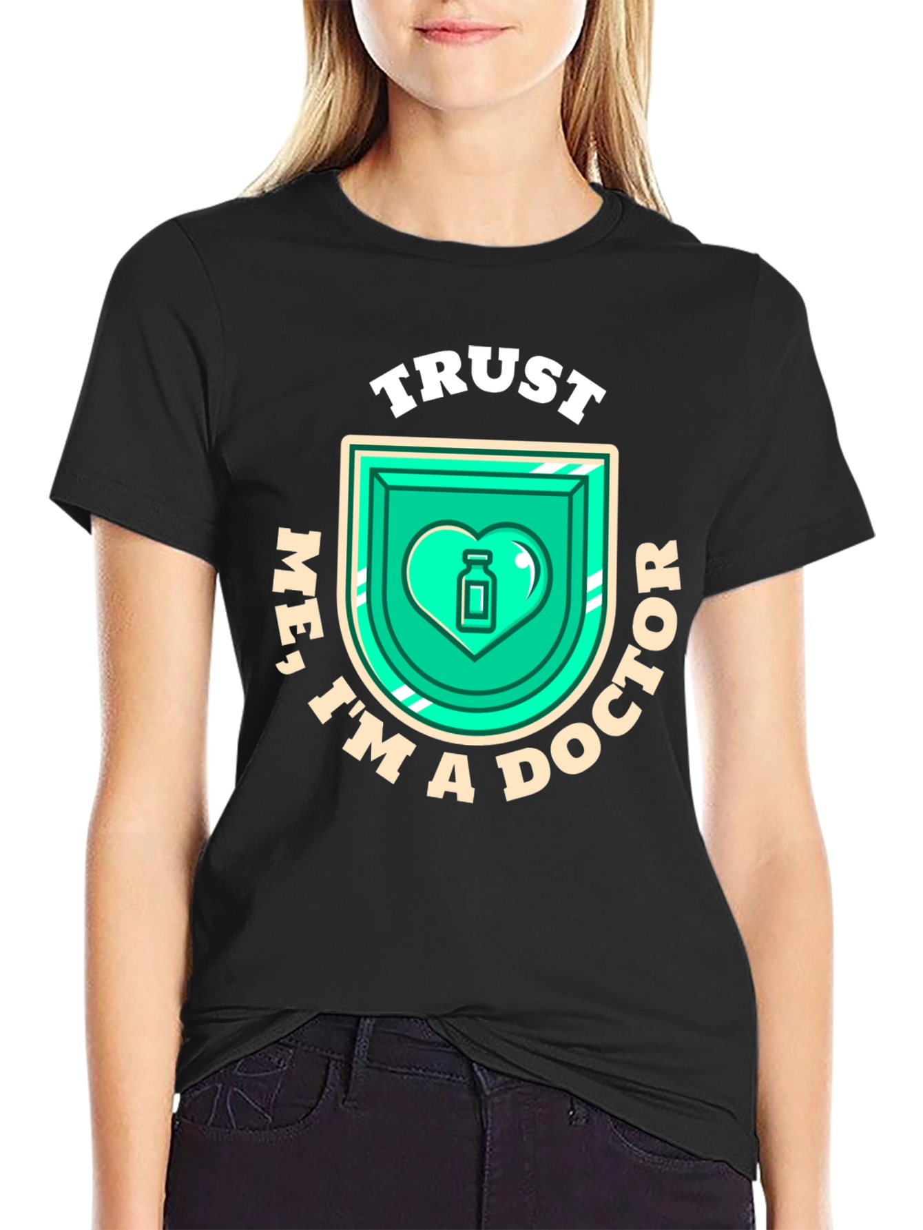 Black Trust Me I'm A Doctor Black T-Shirt view 2