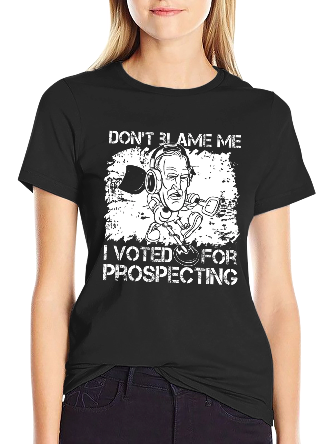 Black Prospecting Humor T-Shirt view 2