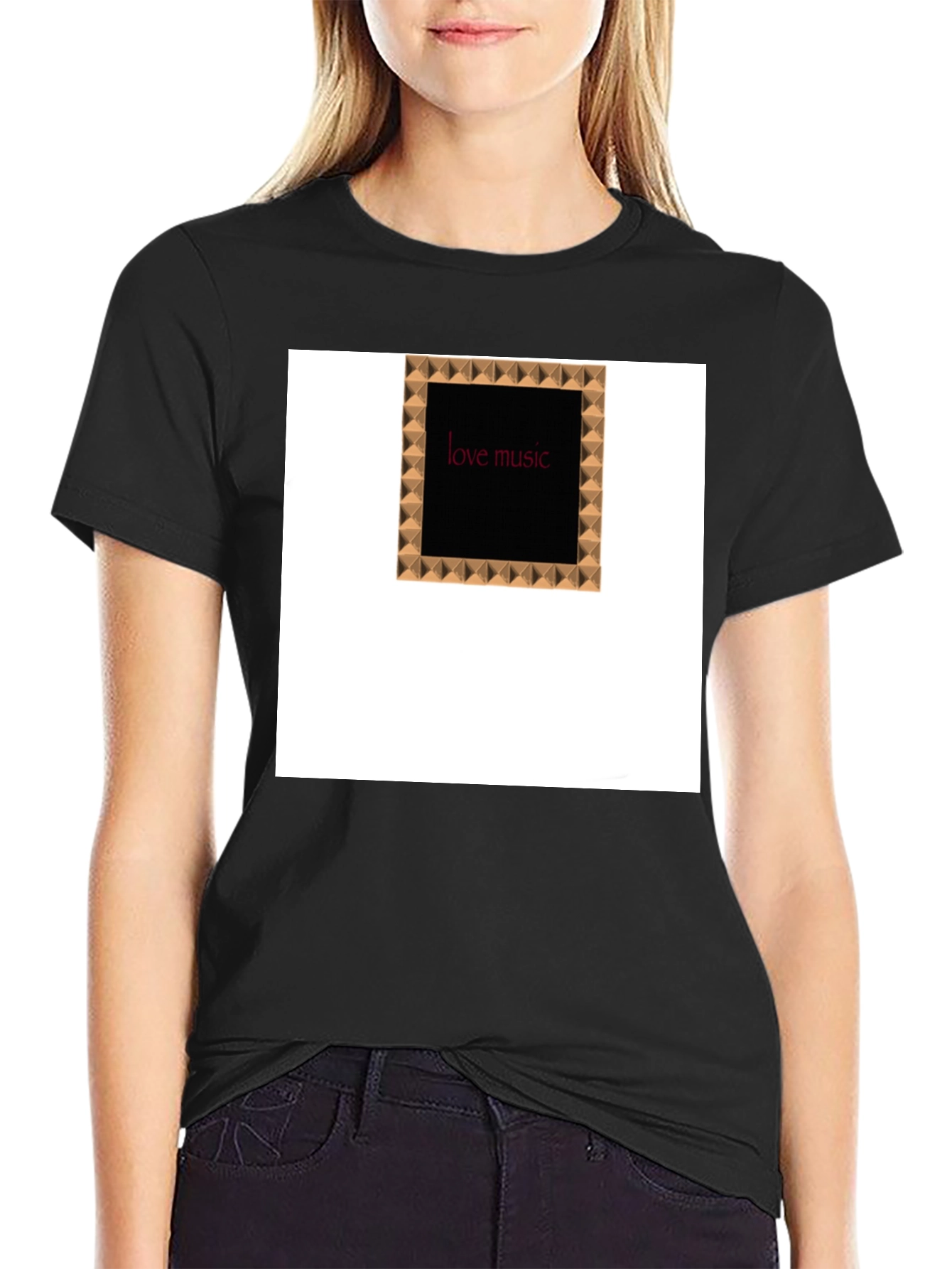 Black Love Music Tee - Black T-Shirt view 2