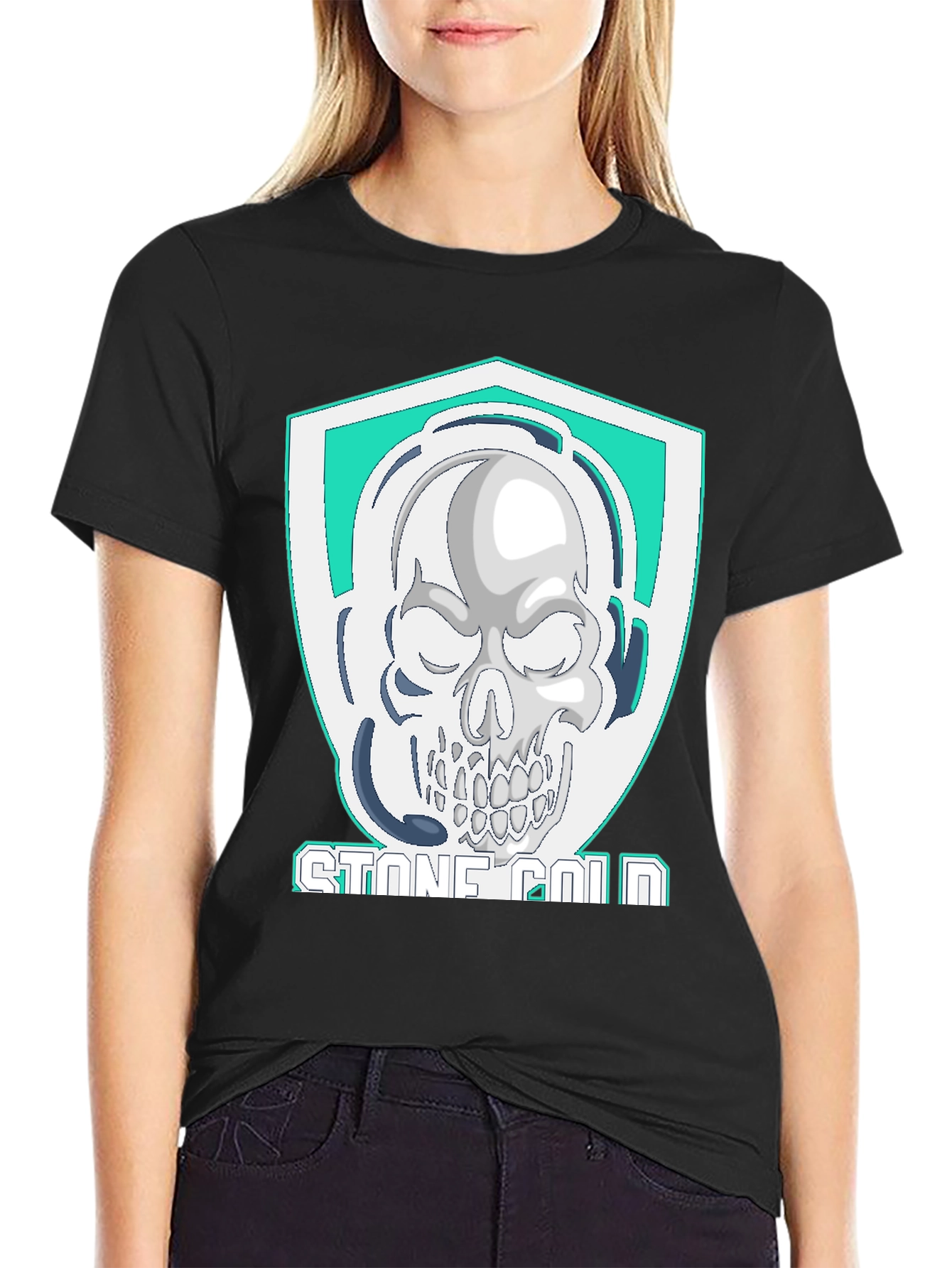 Black Stone Cold Skull T-Shirt view 2