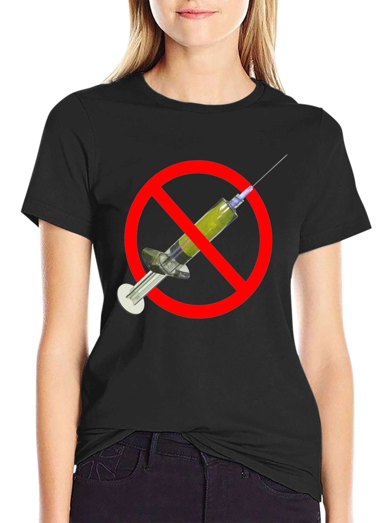 Black Anti-Vaccine T-Shirt - No Jab Zone - Black view 2