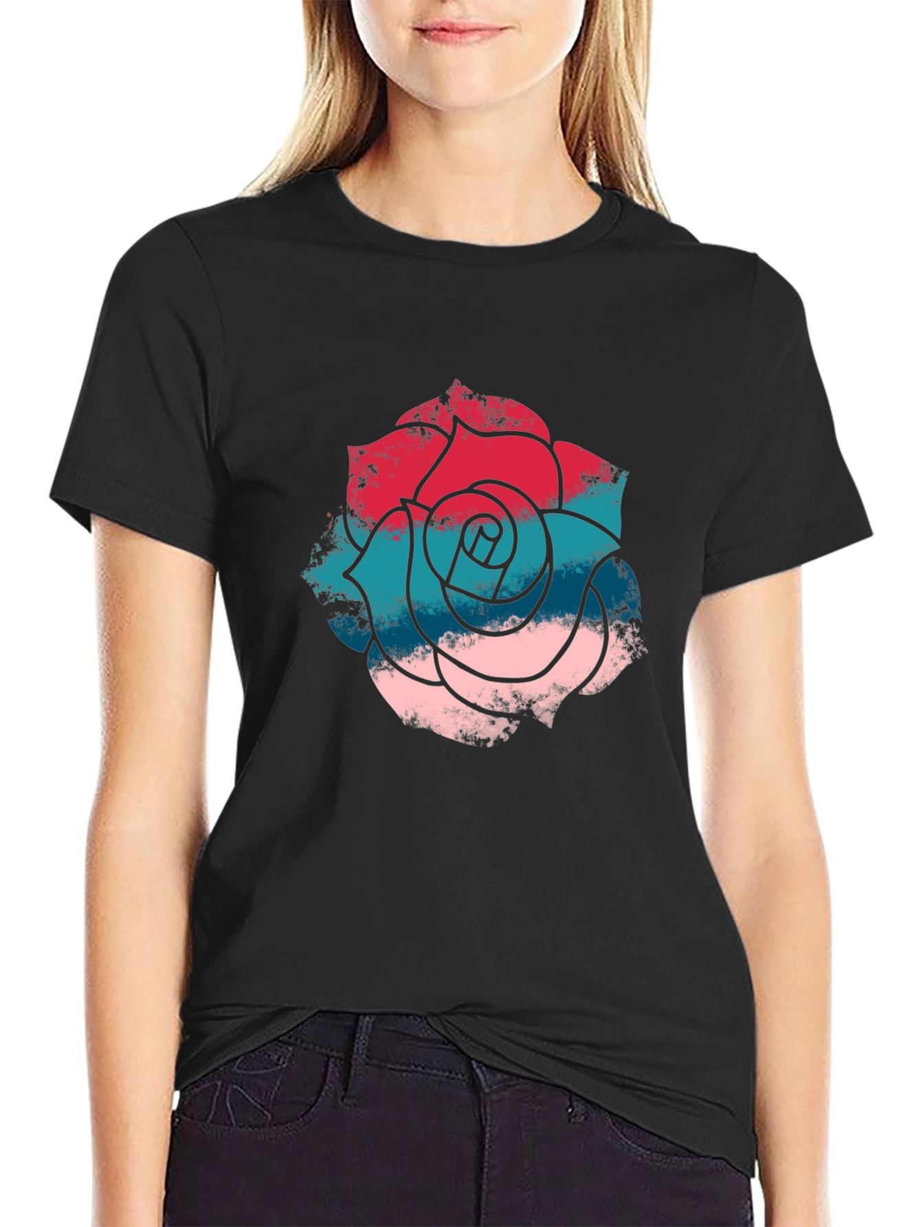 Black Rose Graphic T-Shirt - Stylish Men's Casual Tee view 2