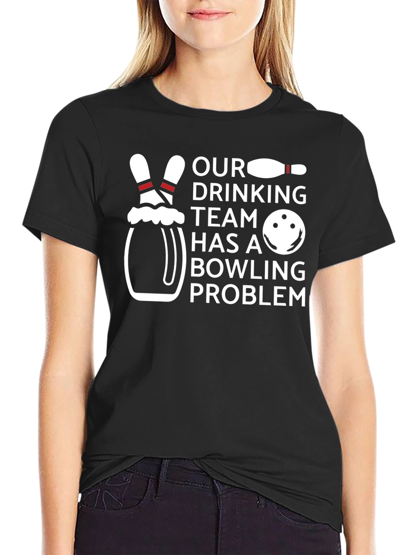 Black Bowling Problem T-Shirt view 2