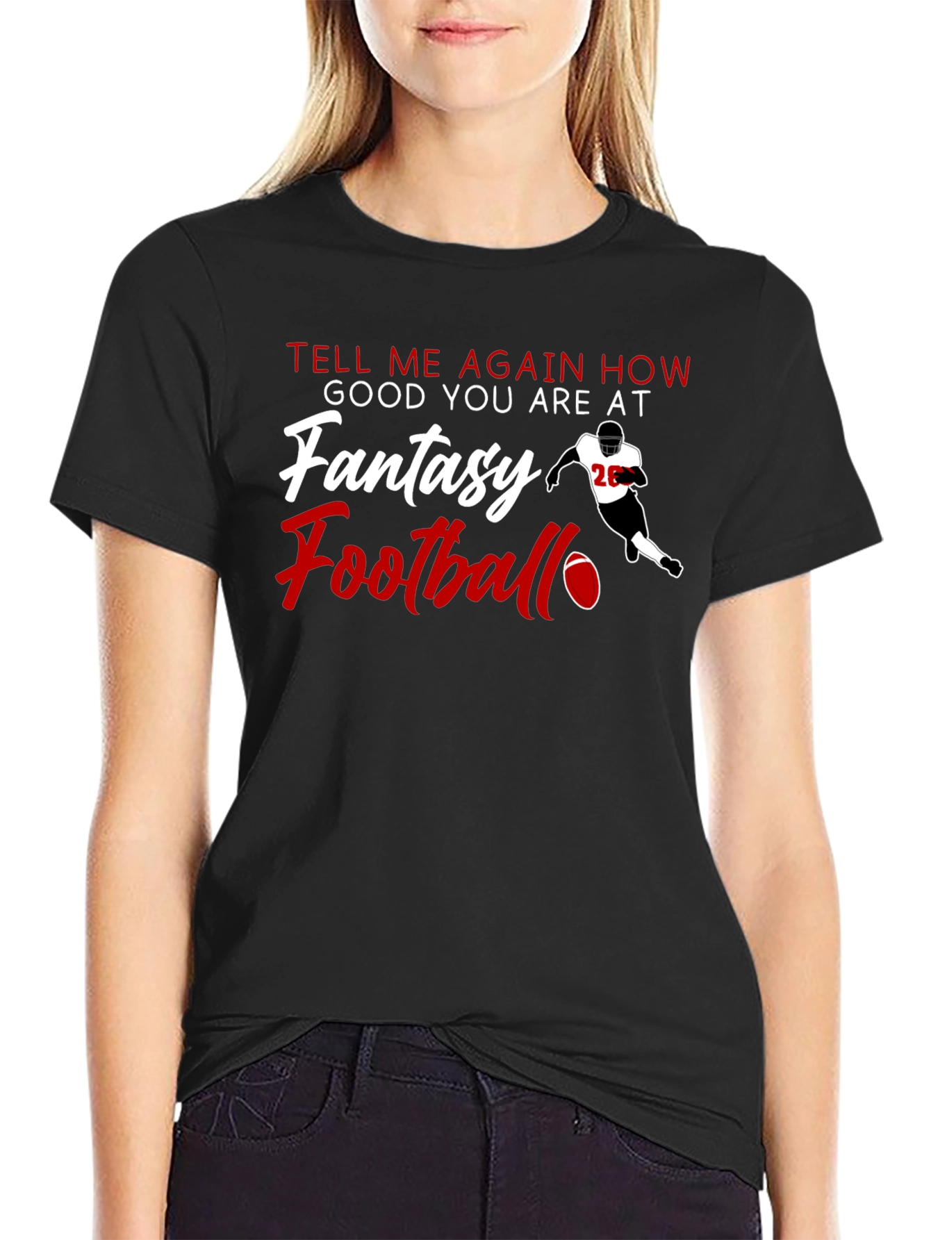 Black Fantasy Football T-Shirt - Tell Me Again view 2