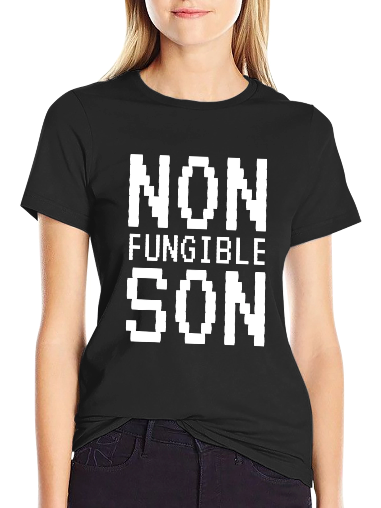 Black Non-Fungible Son Pixel Art T-Shirt - Black view 2