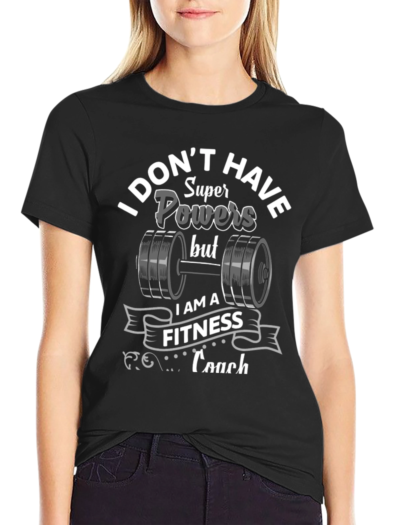 Black Fitness Coach T-Shirt - Super Powers Alternative view 2