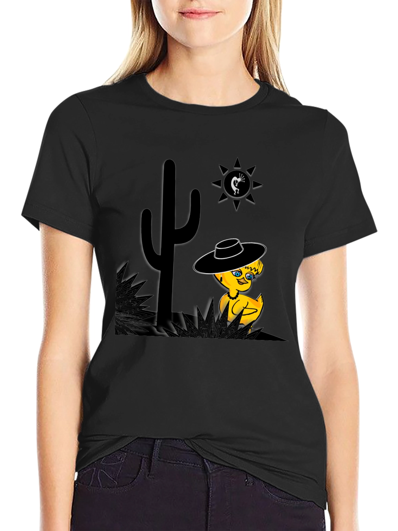 Black Desert Duck T-Shirt - Whimsical Western Tee view 2