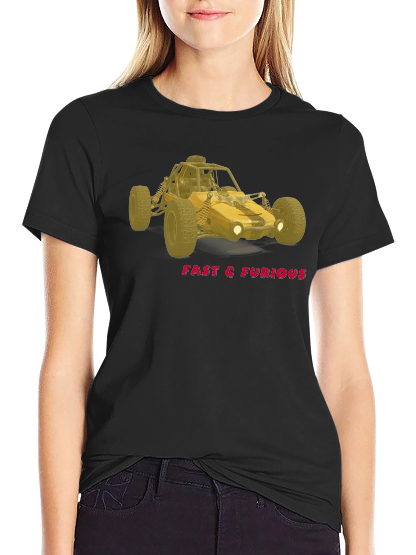 Black Fast & Furious Off-Road Buggy Black T-Shirt view 2