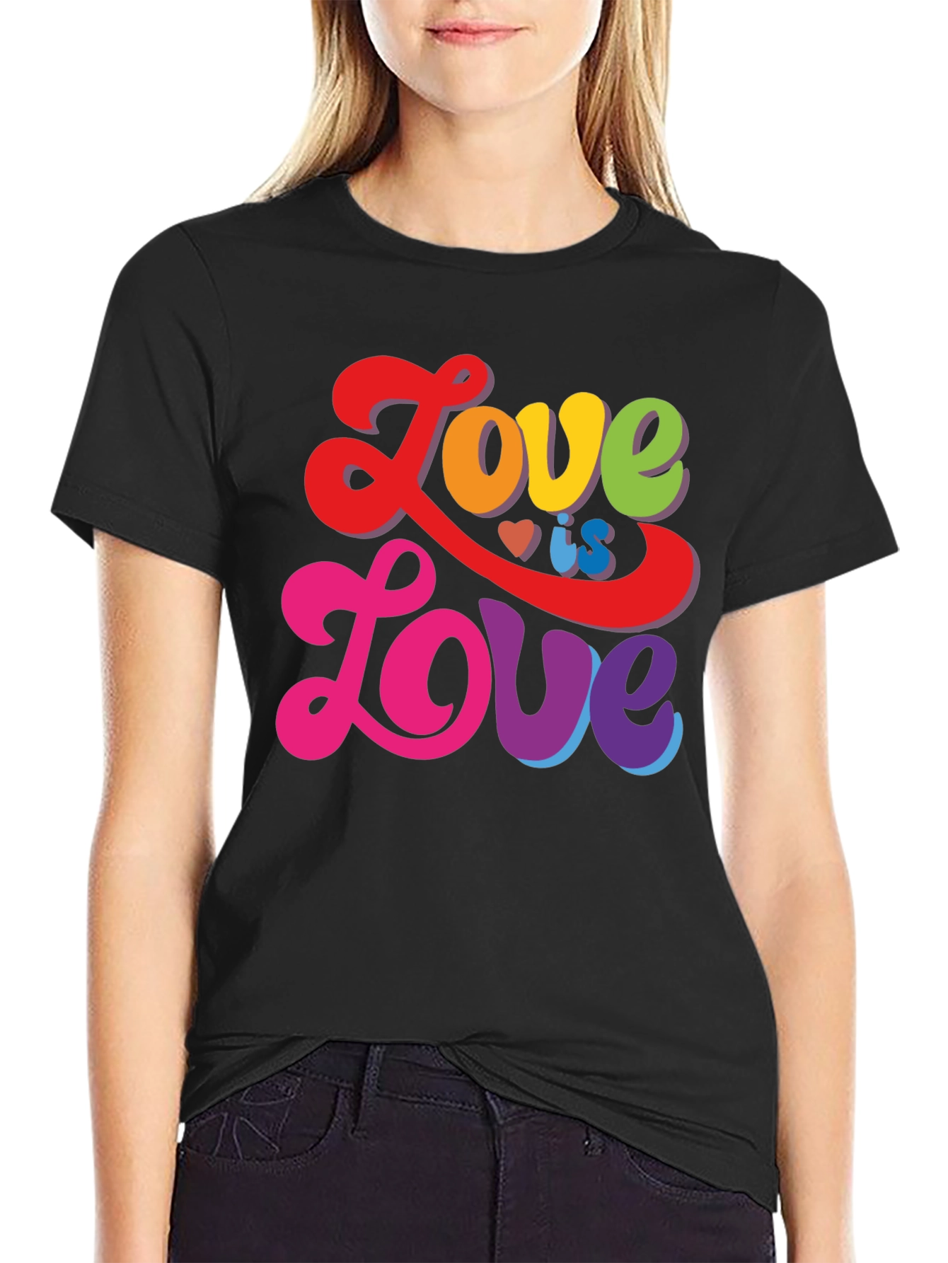 Black Love is Love Rainbow Graphic Tee view 2