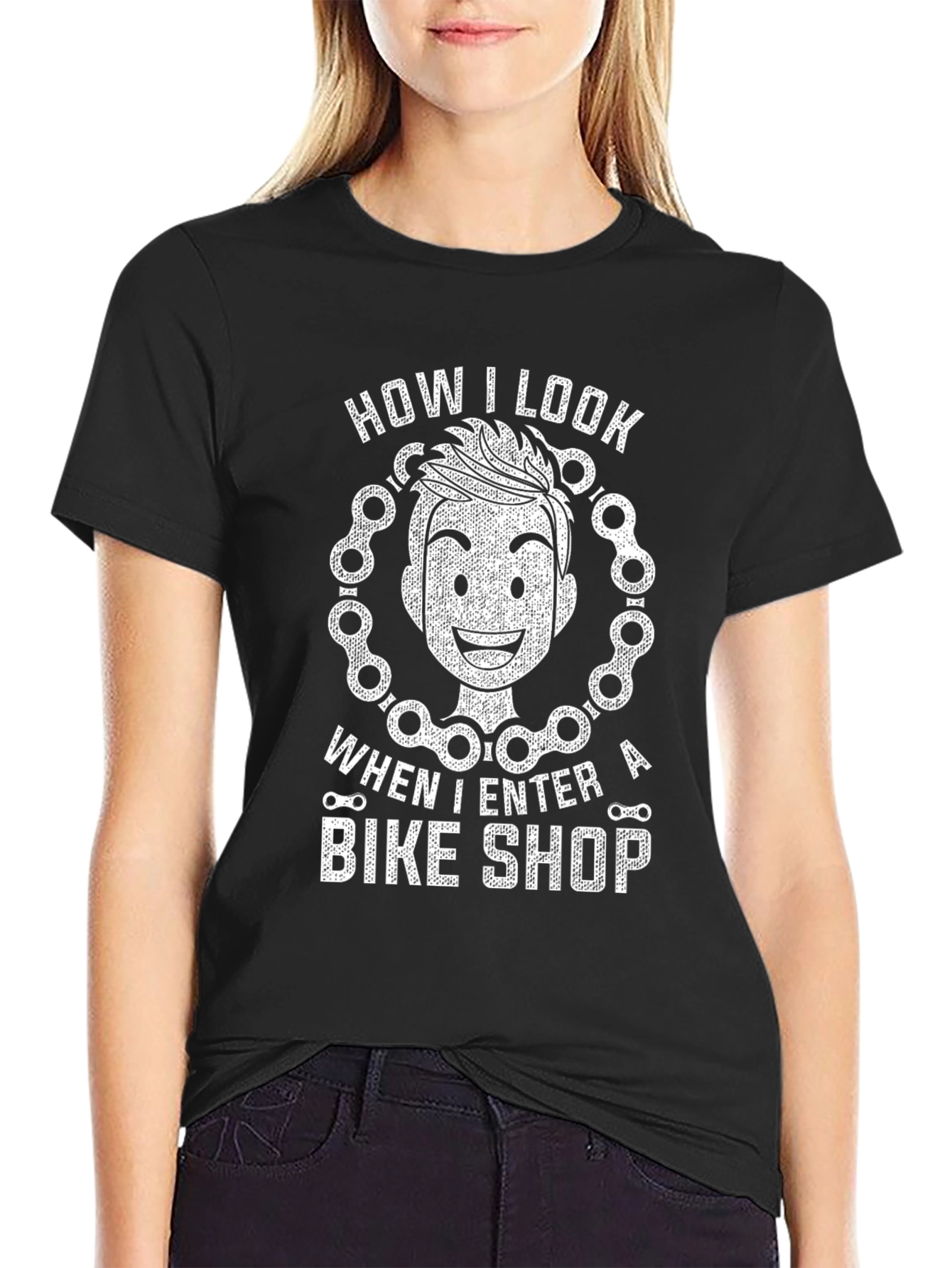 Black Bike Shop T-Shirt - Cyclist Humor Tee view 2