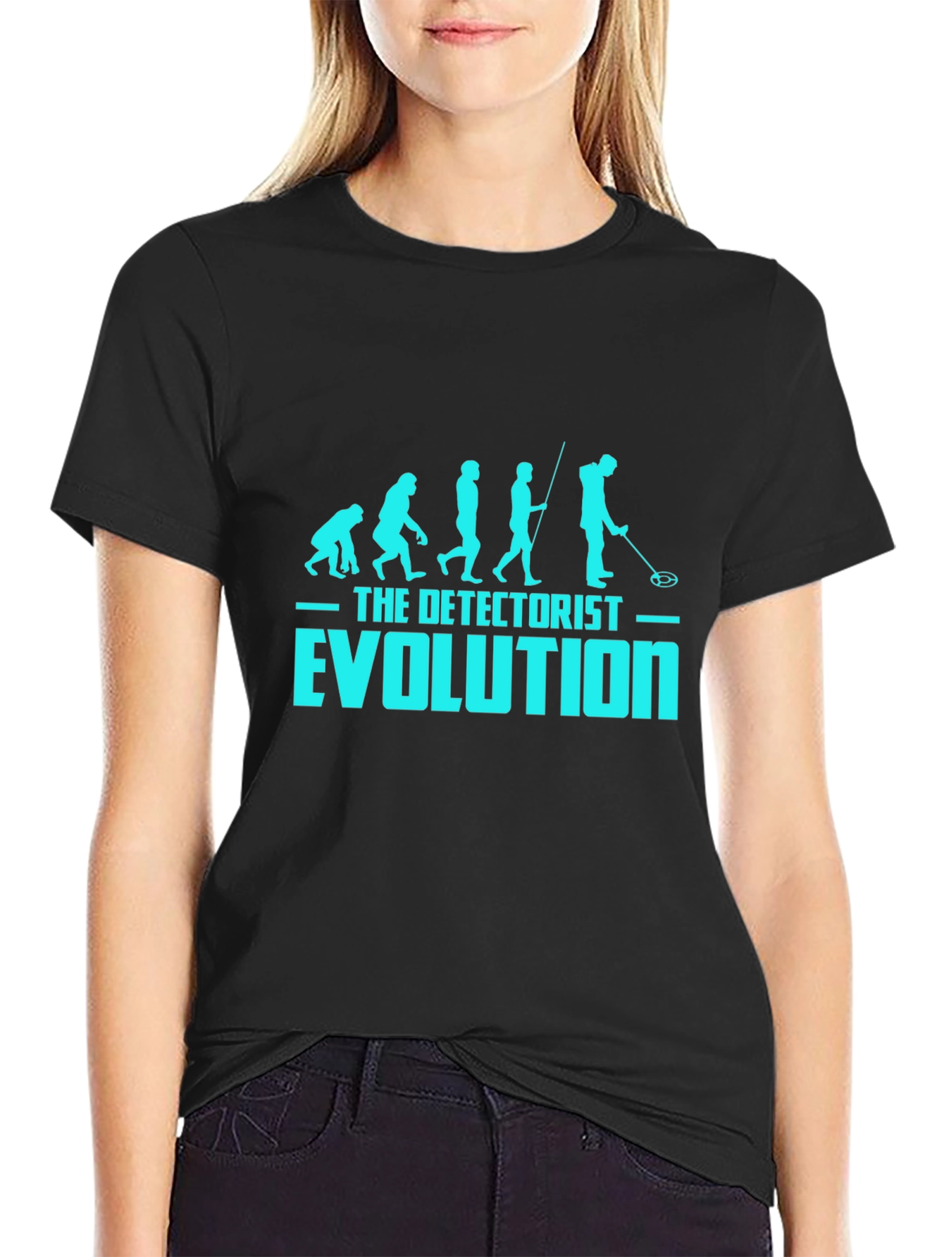 Black Detectorist Evolution Black T-Shirt - Metal Detecting Tee view 2