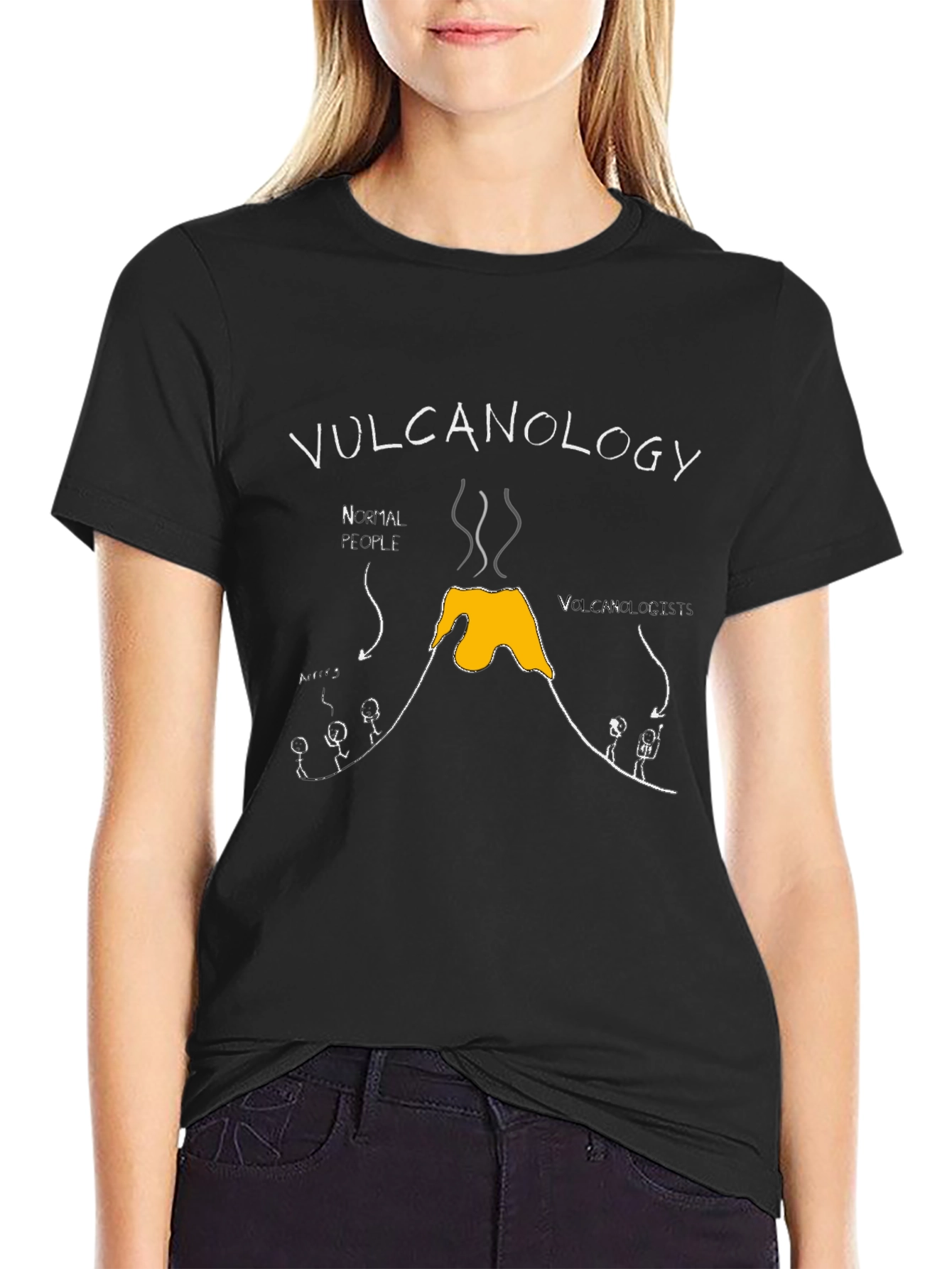 Black Vulcanology T-Shirt - Funny Science Tee view 2
