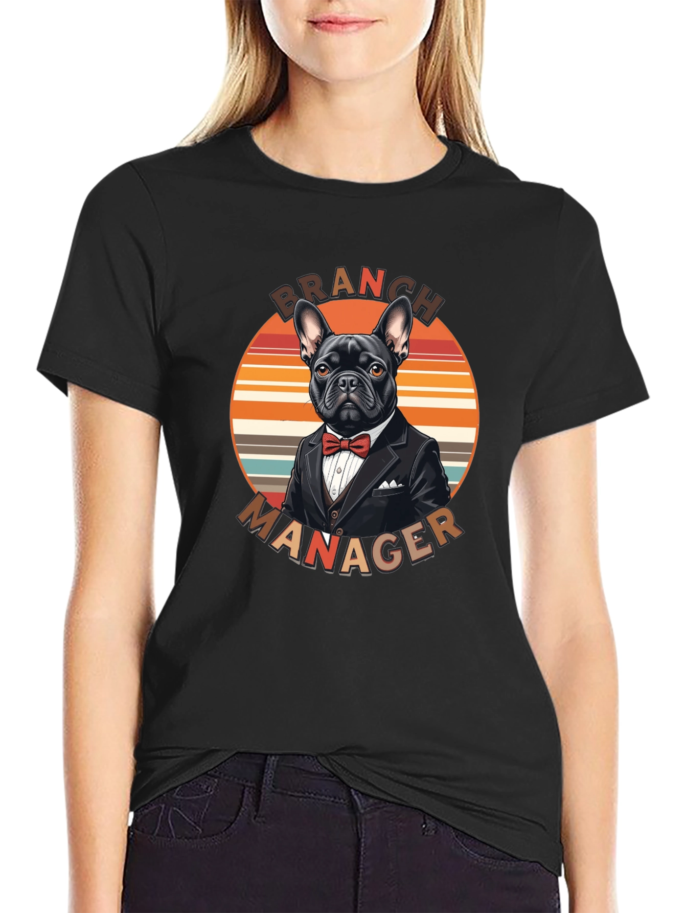 Black Branch Manager Dog T-Shirt, Funny Canine Apparel view 2