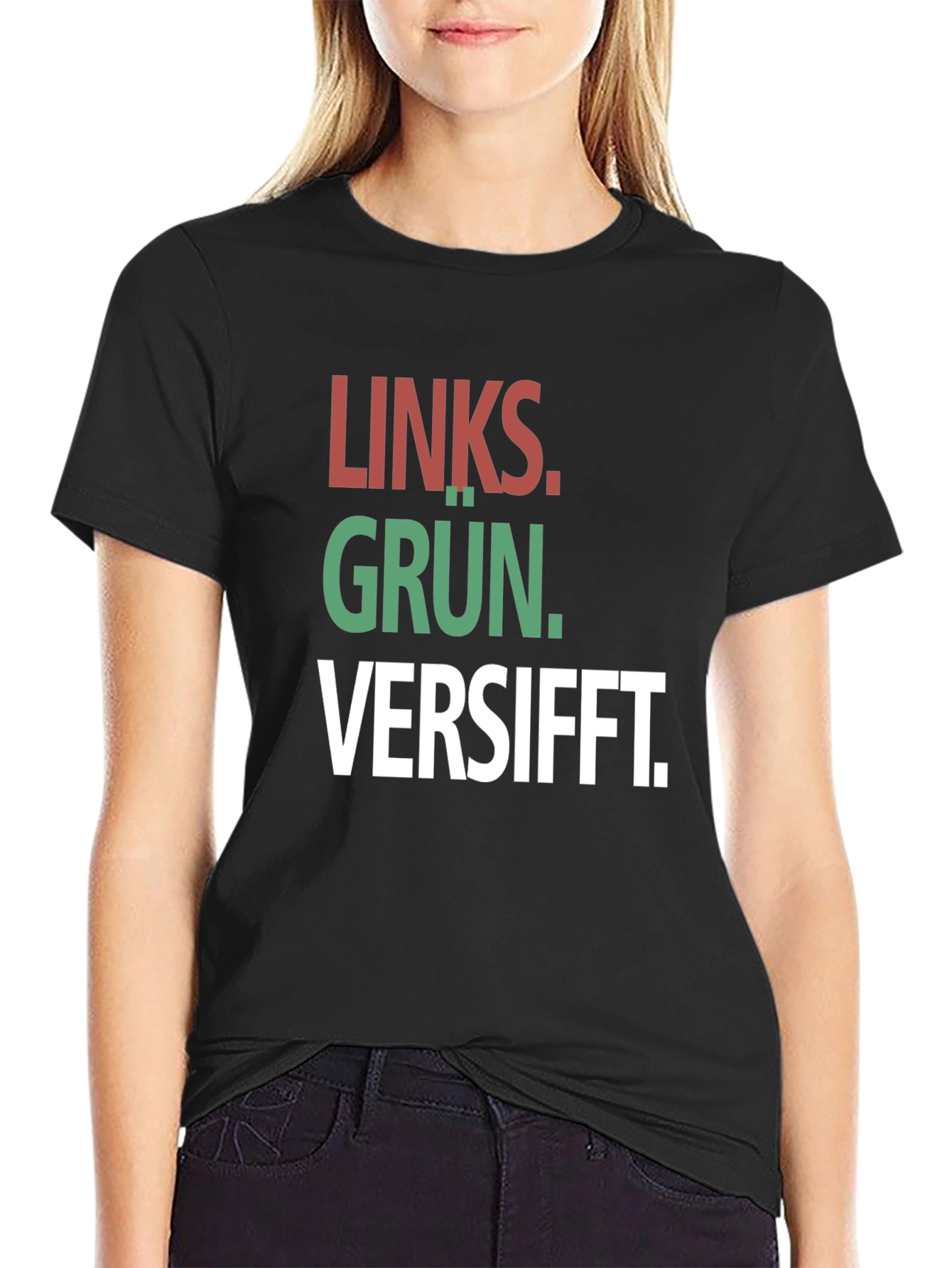 Black Links. Grün. Versifft. T-Shirt view 2