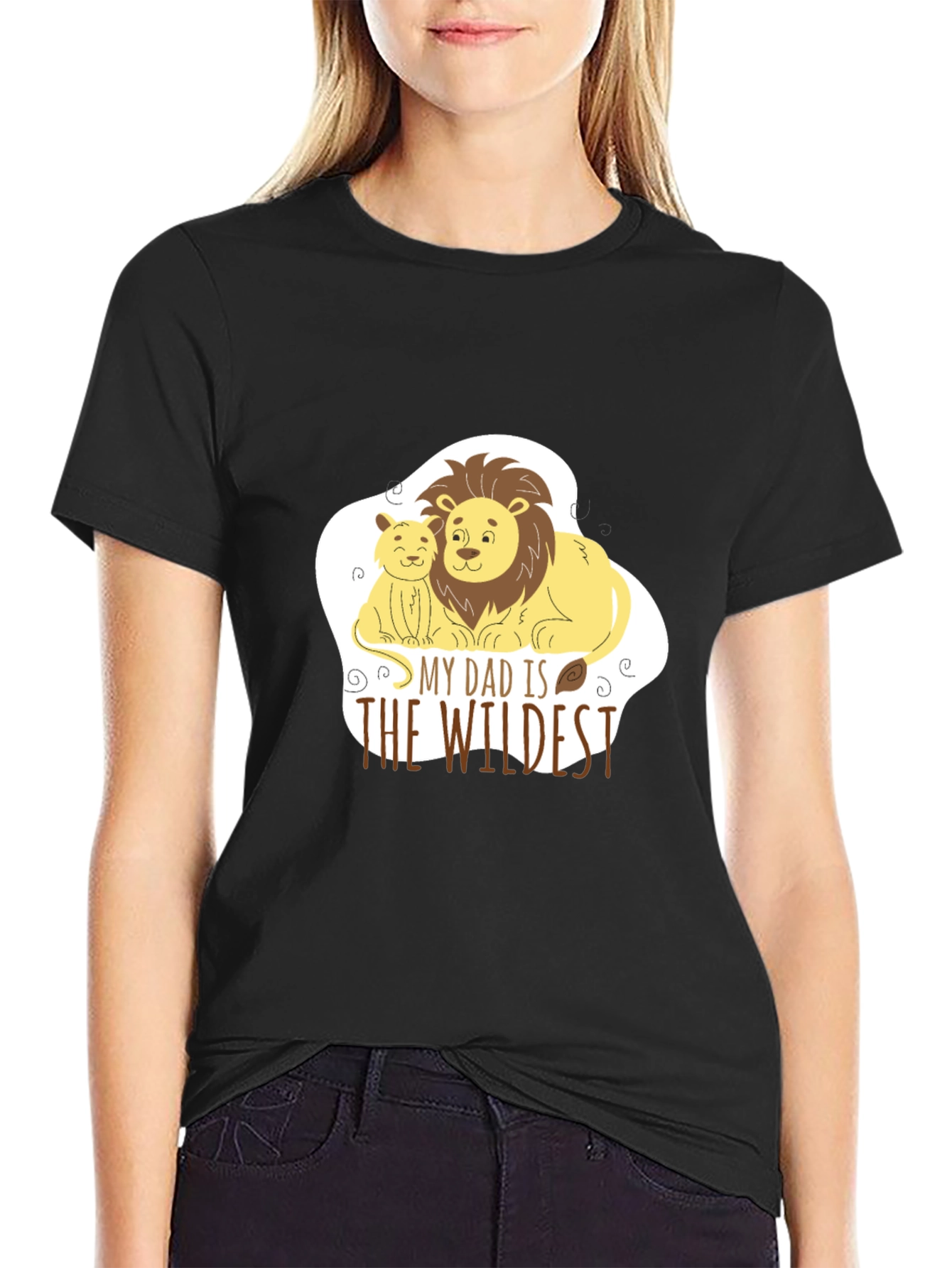 Black Dad & Cub Lion Graphic Tee - The Wildest Dad! view 2