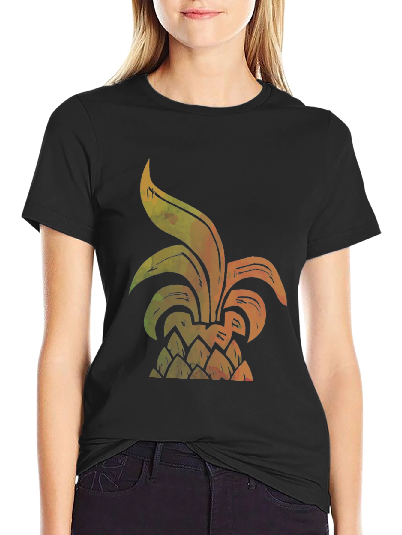 Black Pineapple Graphic Tee - Tropical Vibes view 2