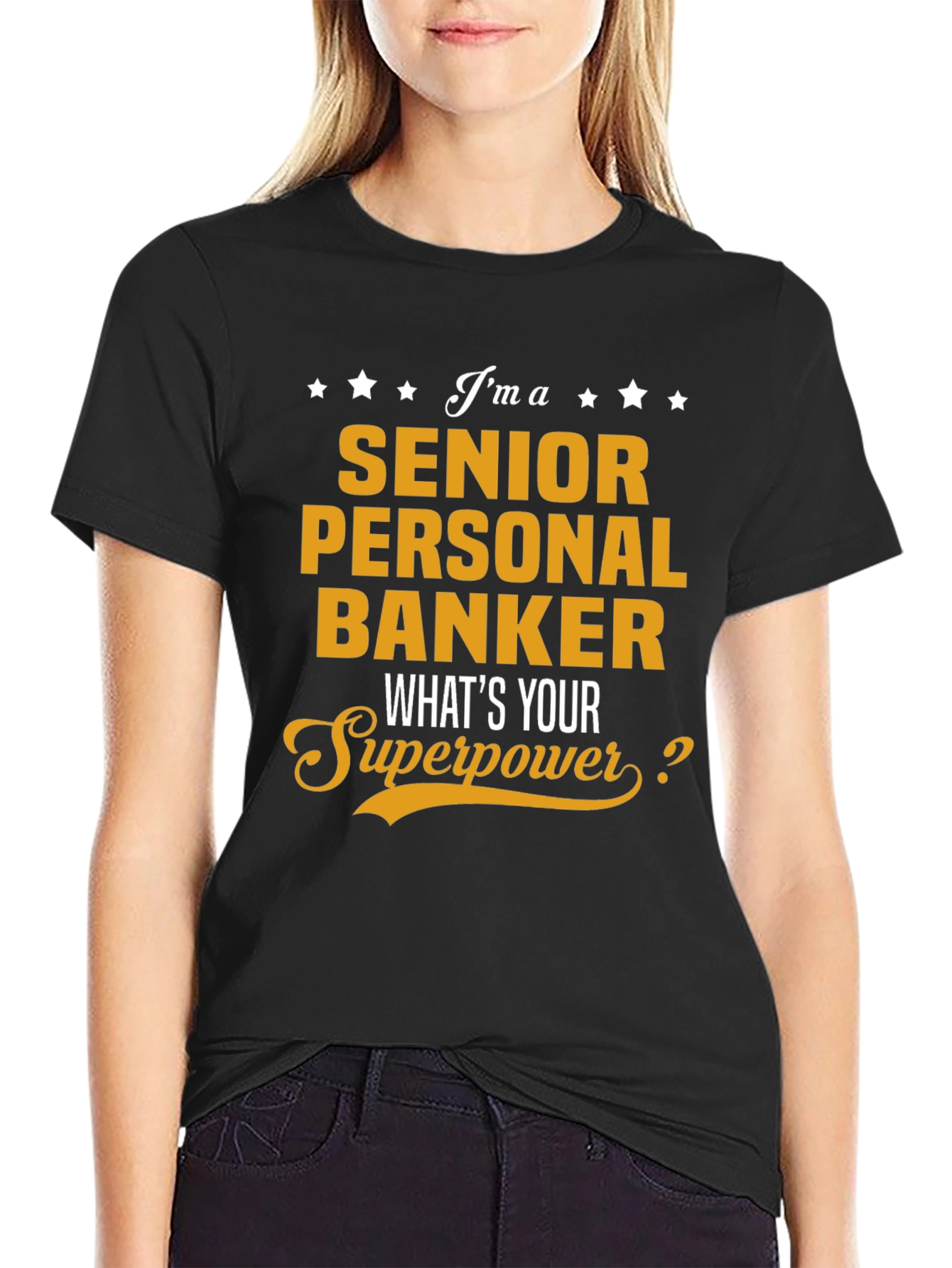 Black Senior Personal Banker T-Shirt - Superpower Tee view 2