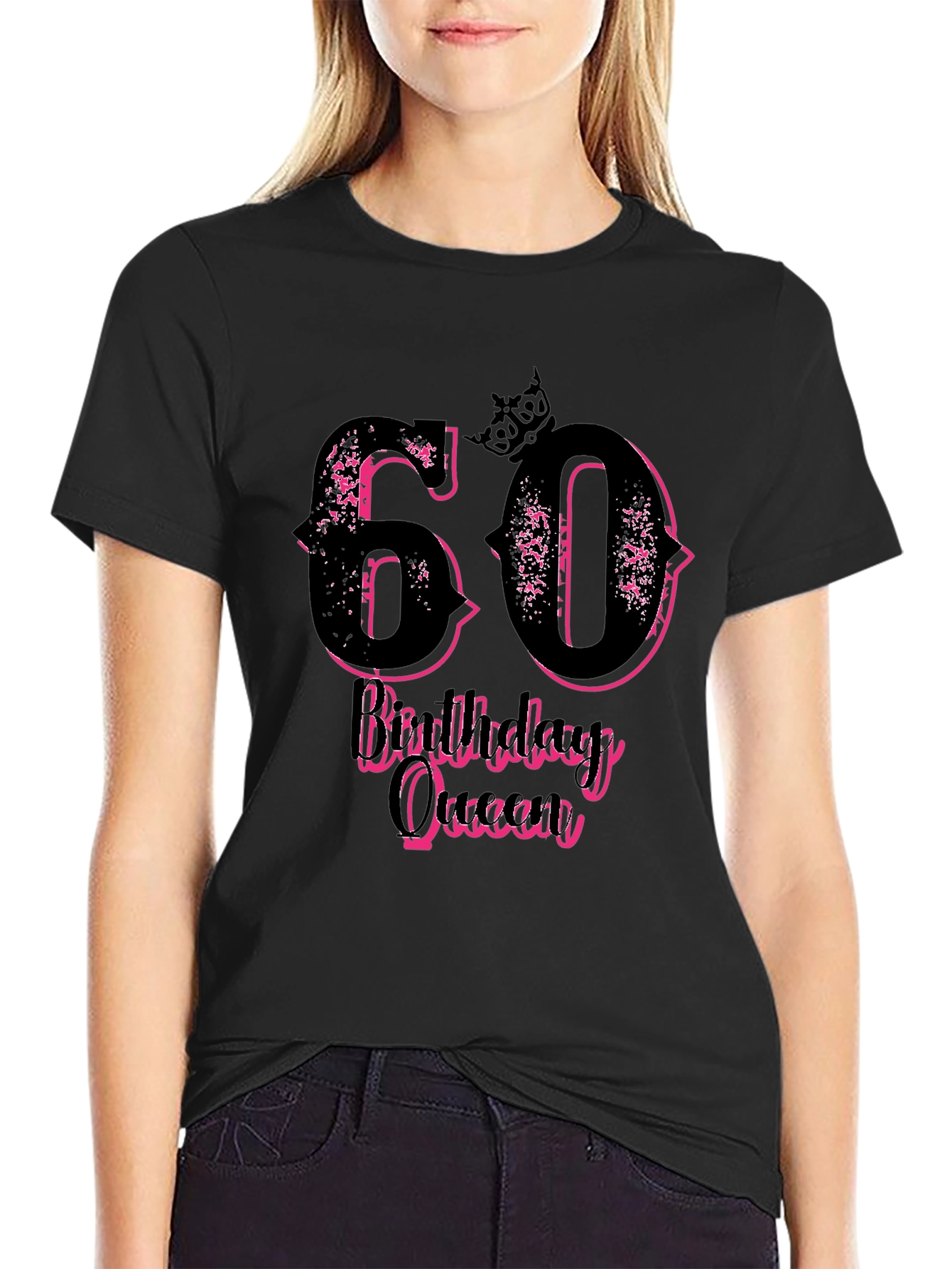 Black 60th Birthday Queen T-Shirt - Stylish & Fun! view 2