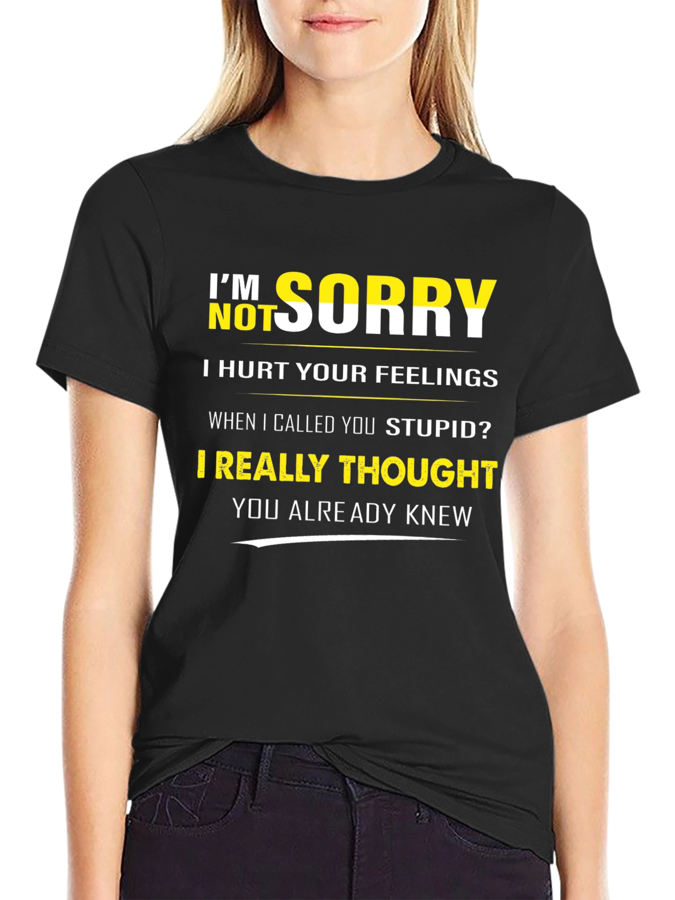 Black Funny "I'm Not Sorry" Graphic T-Shirt view 2