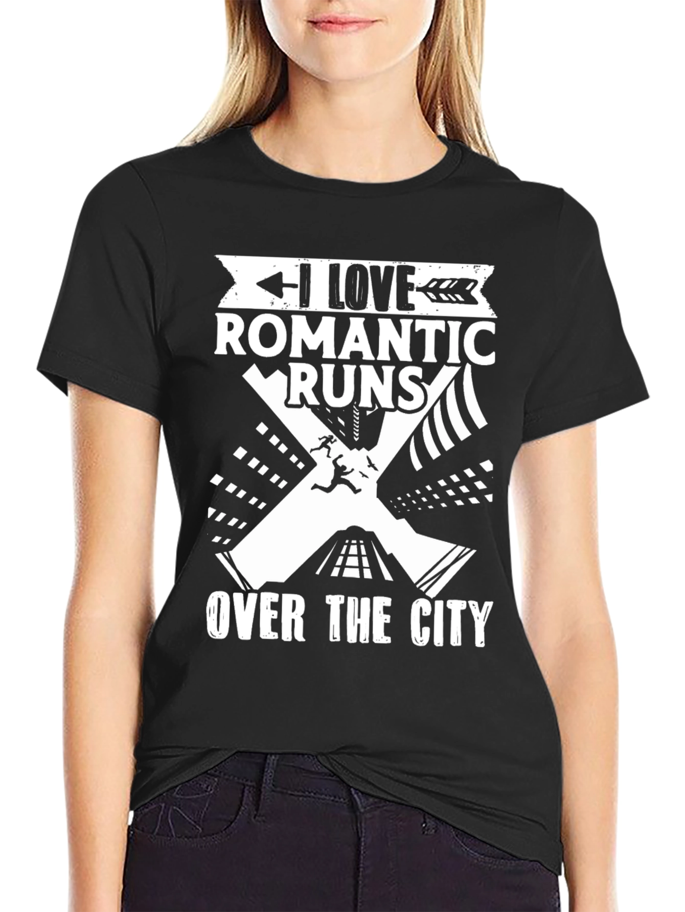 Romantic Runs Over the City Graphic Tee - Black - 2