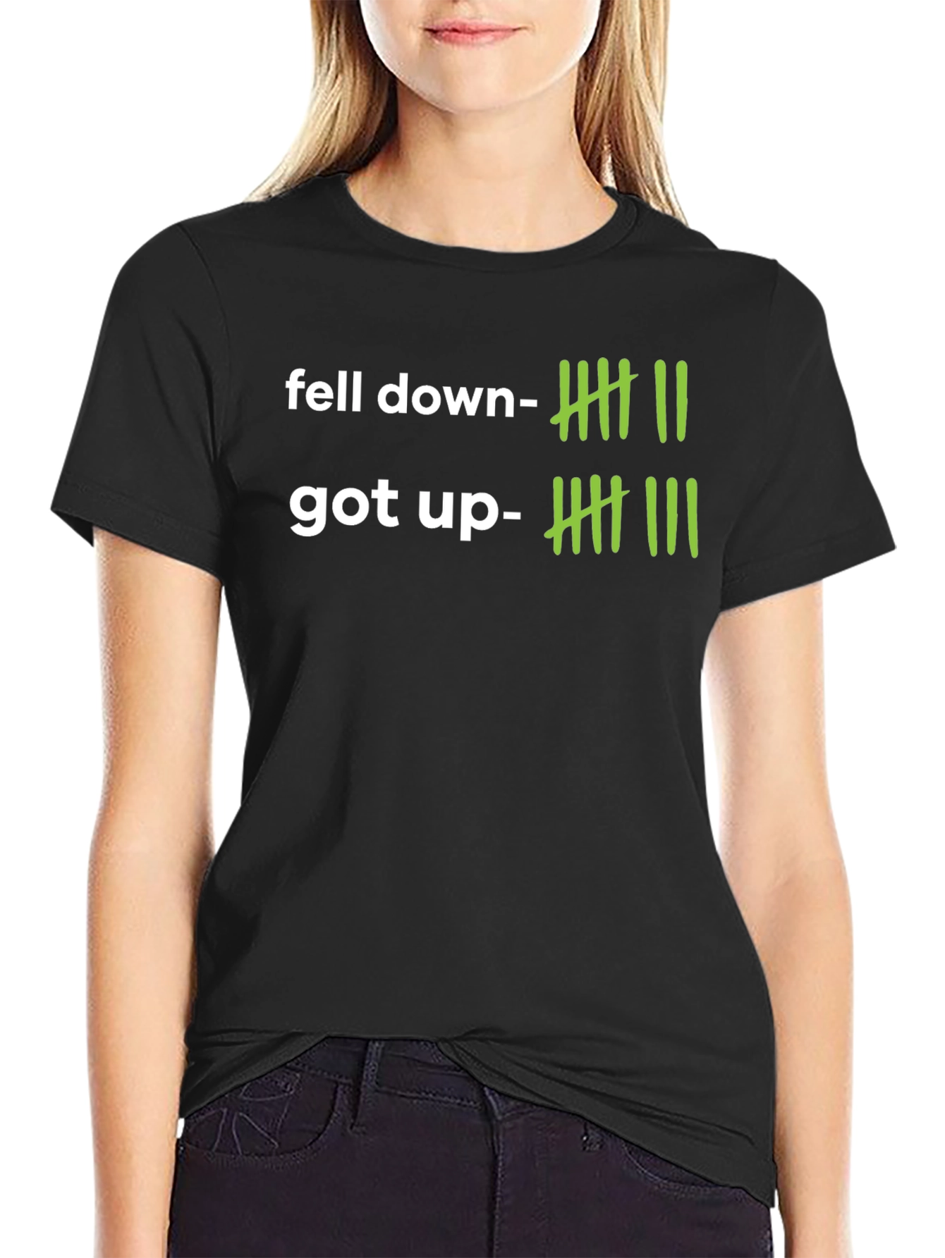 Black Fell Down Got Up T-Shirt view 2