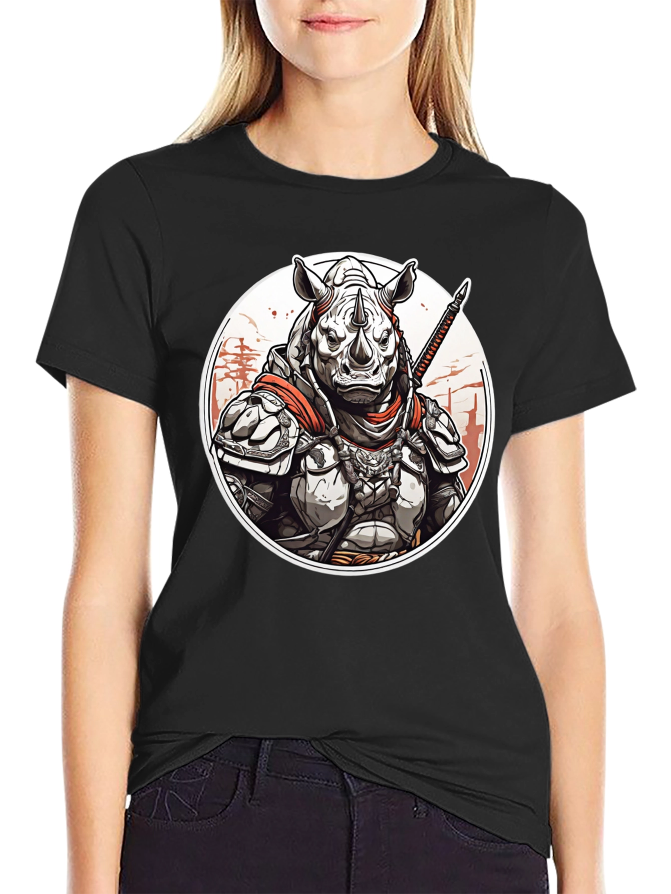 Black Rhino Samurai Graphic Tee - Black Cotton Blend view 2