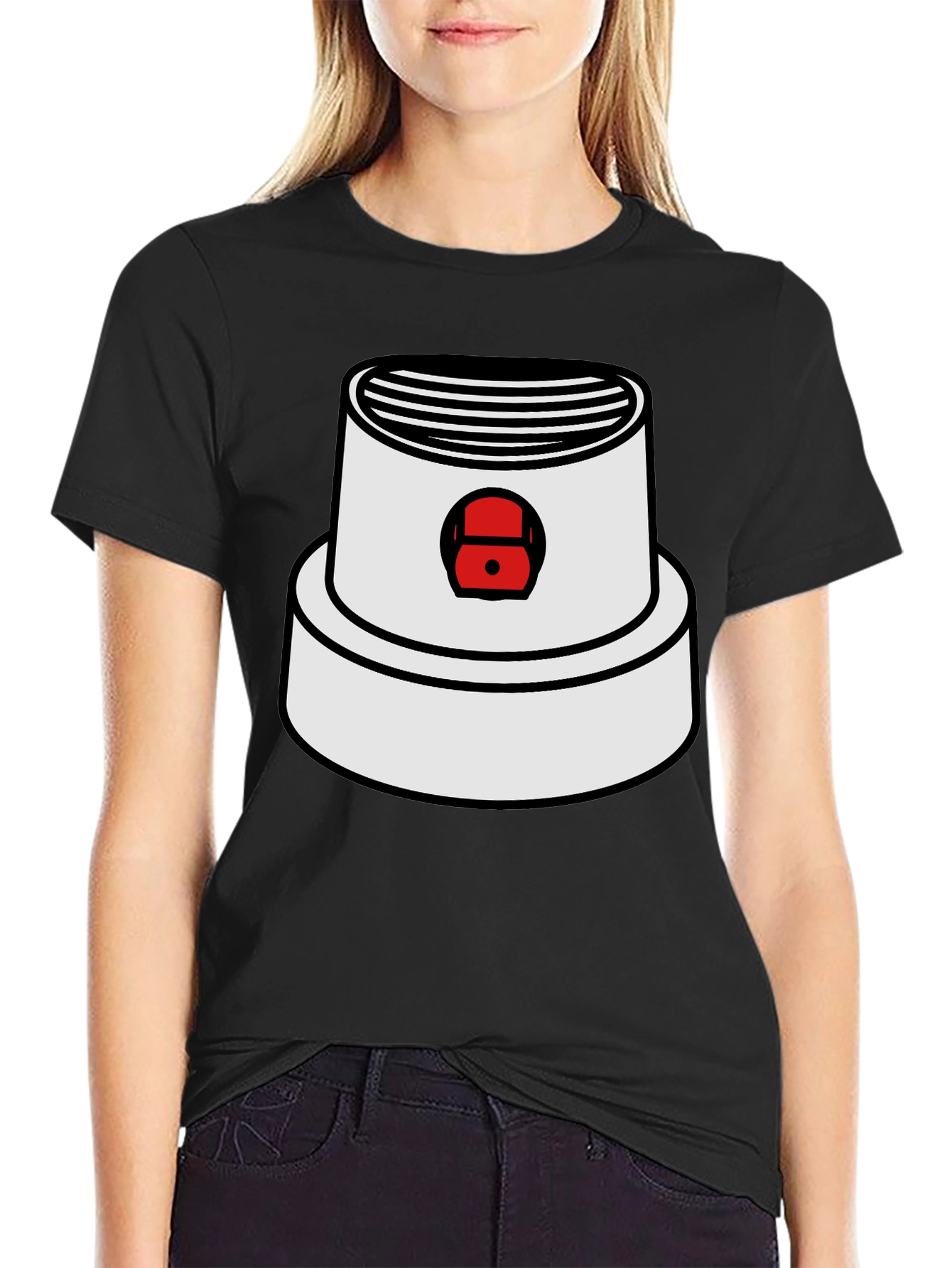 Black Spray Paint Cap Graphic Tee view 2