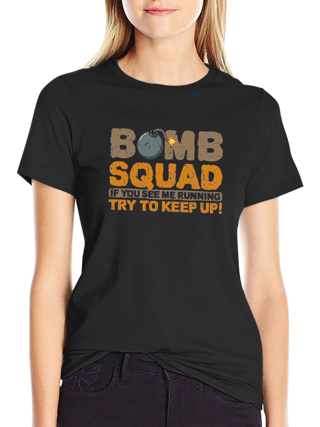 Black Bomb Squad T-Shirt - If You See Me Running! view 2